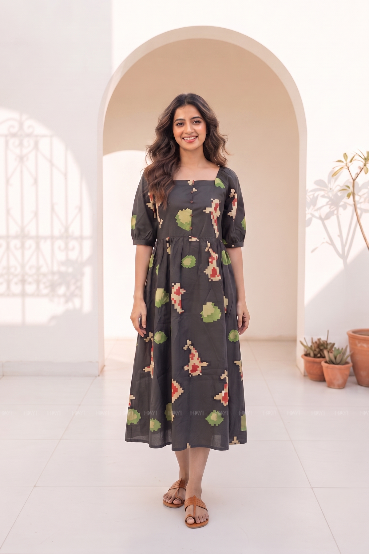Moonlit Koi Printed Umbrella Outfit