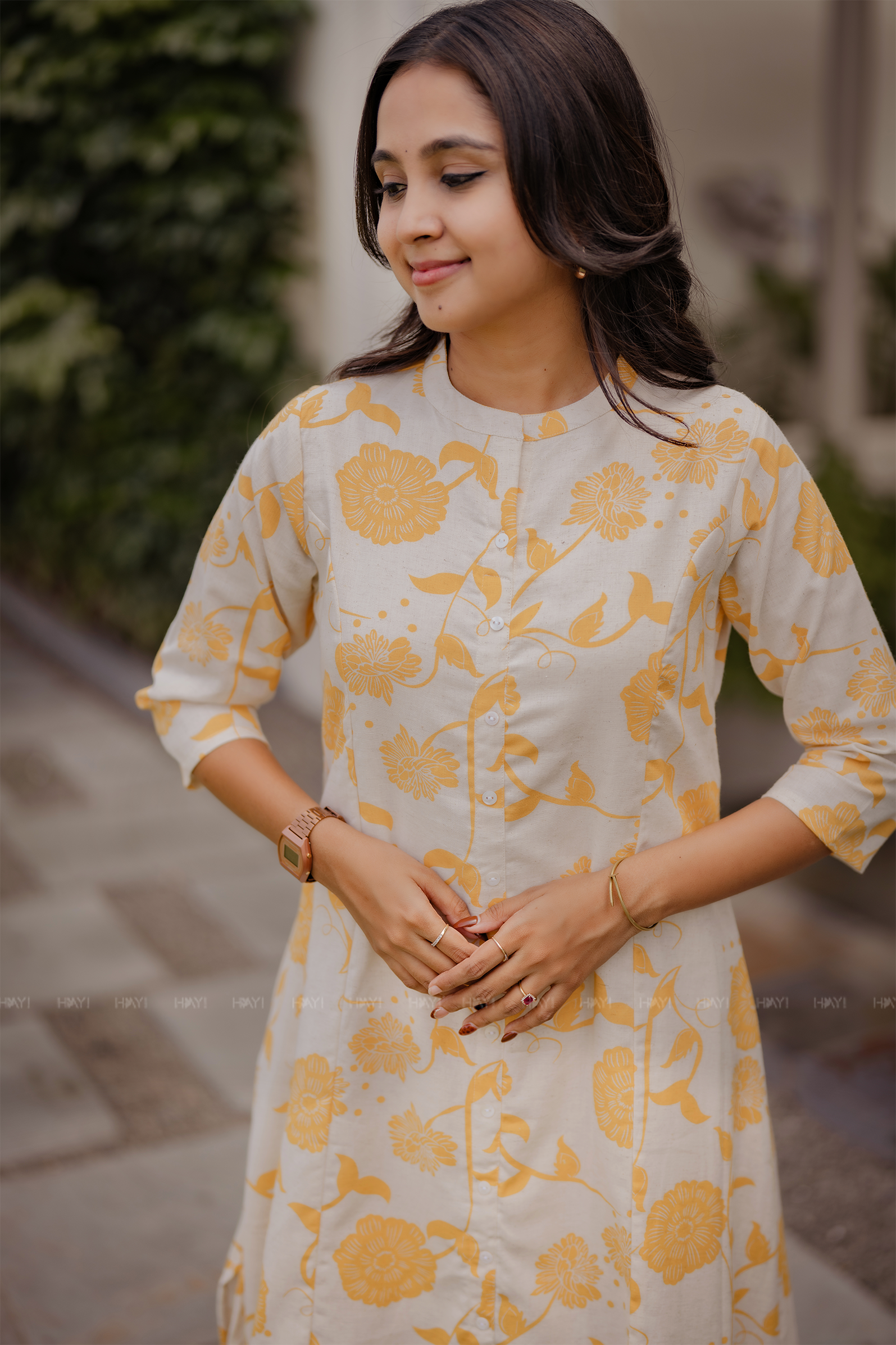 Sunvine Bloom Off White Viscose Printed A-Line Outfit