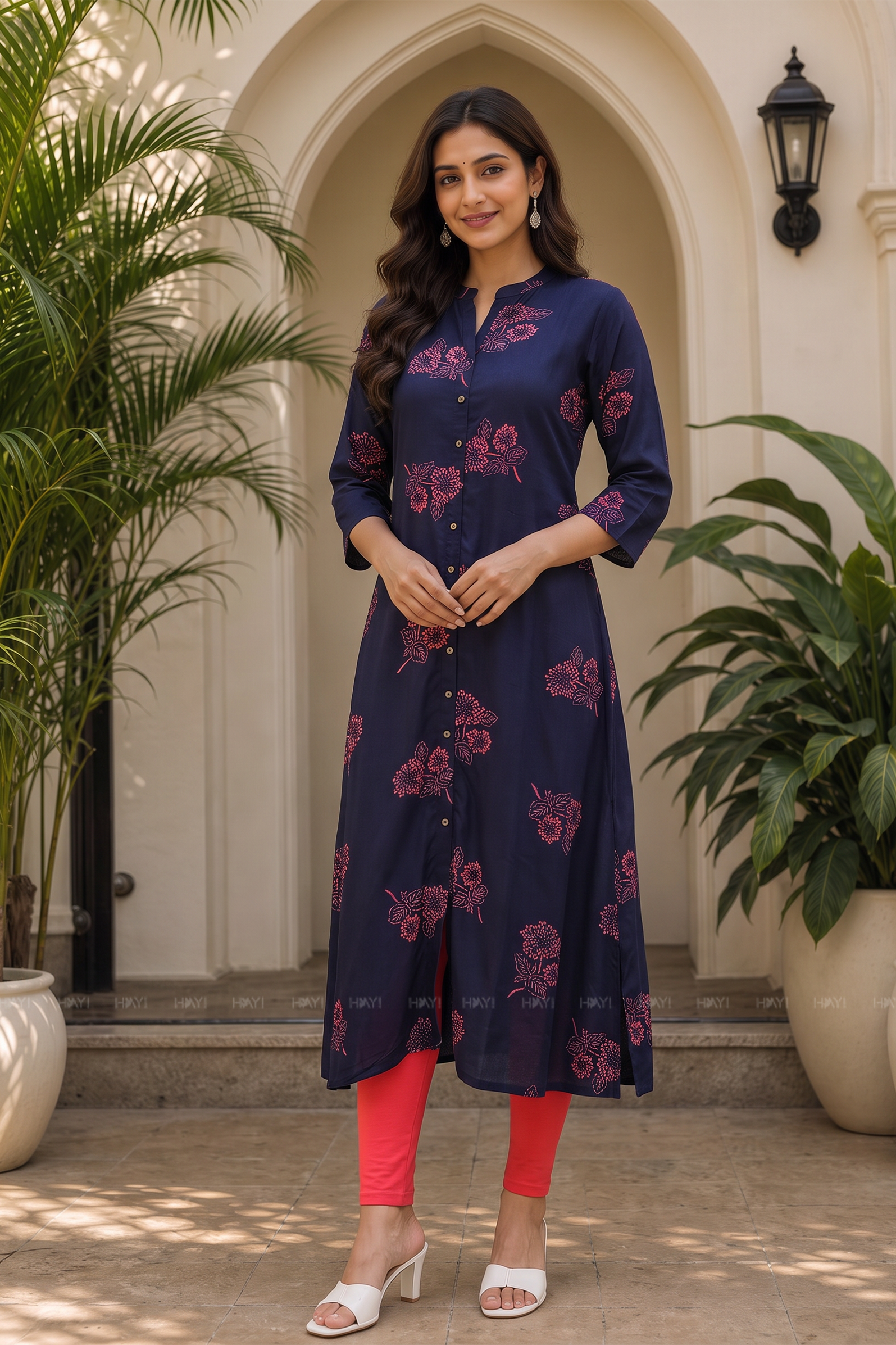 Mystic Indigo Printed A-Line Kurta