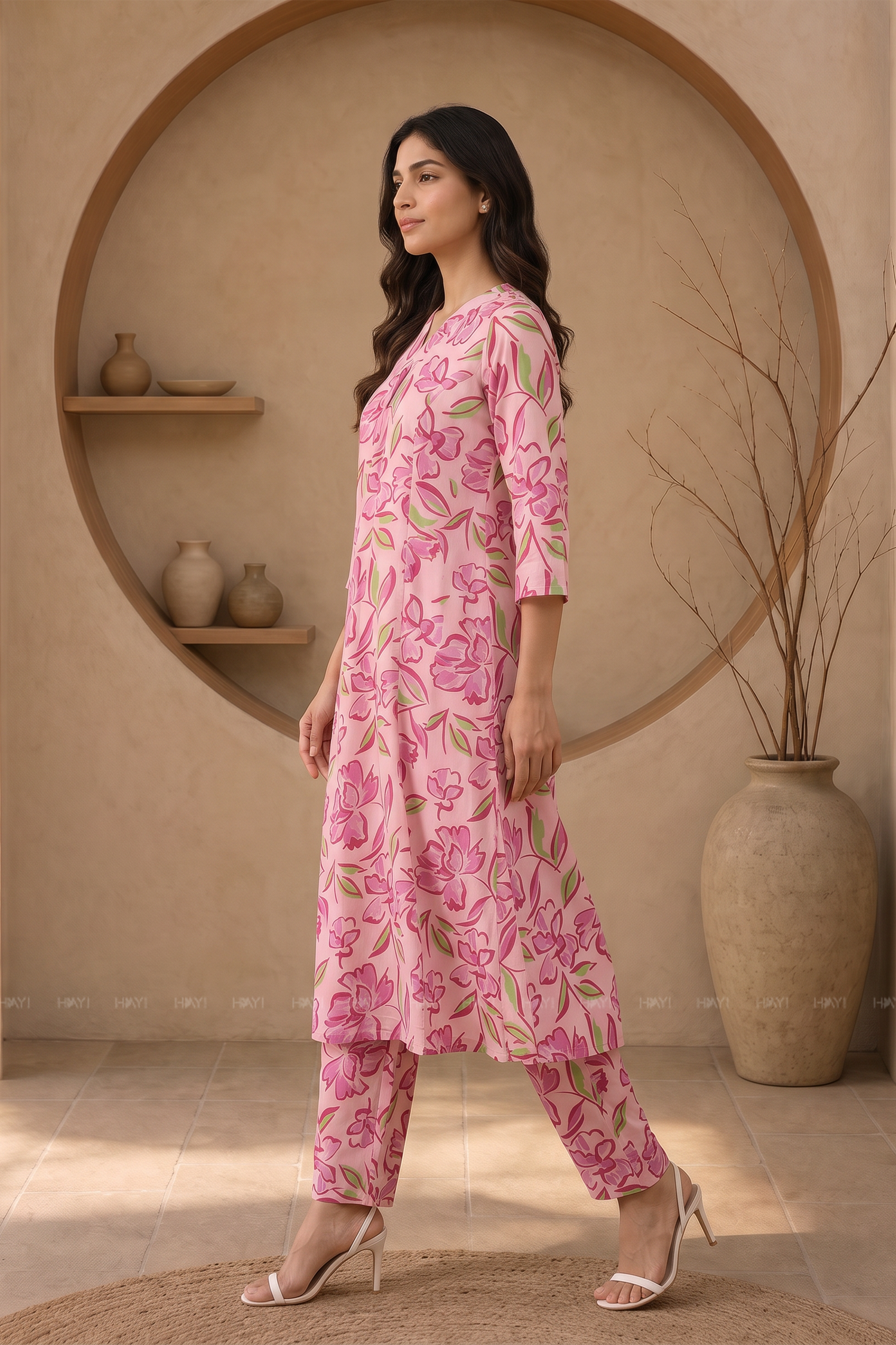 Blush Bloom Pink Printed Chic Matching Set