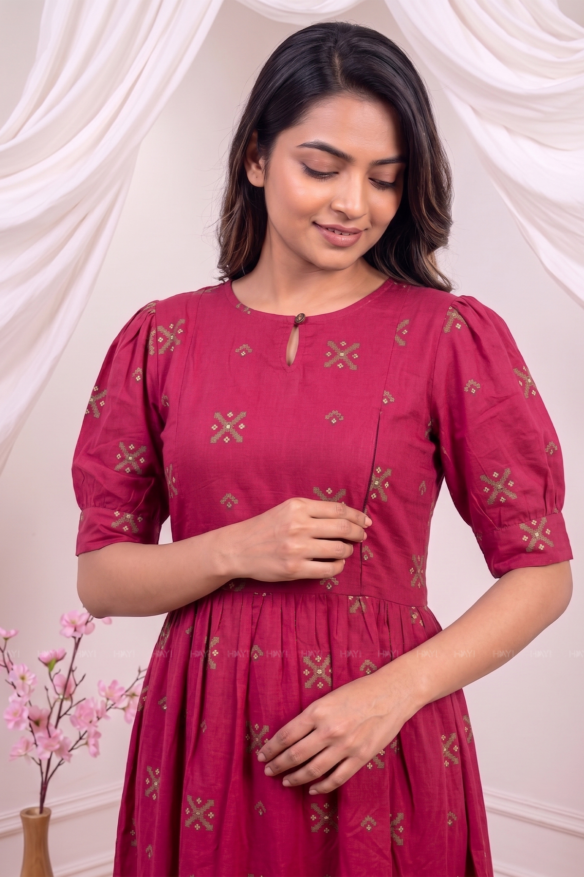 Starry Enchant Printed Maternity Dress