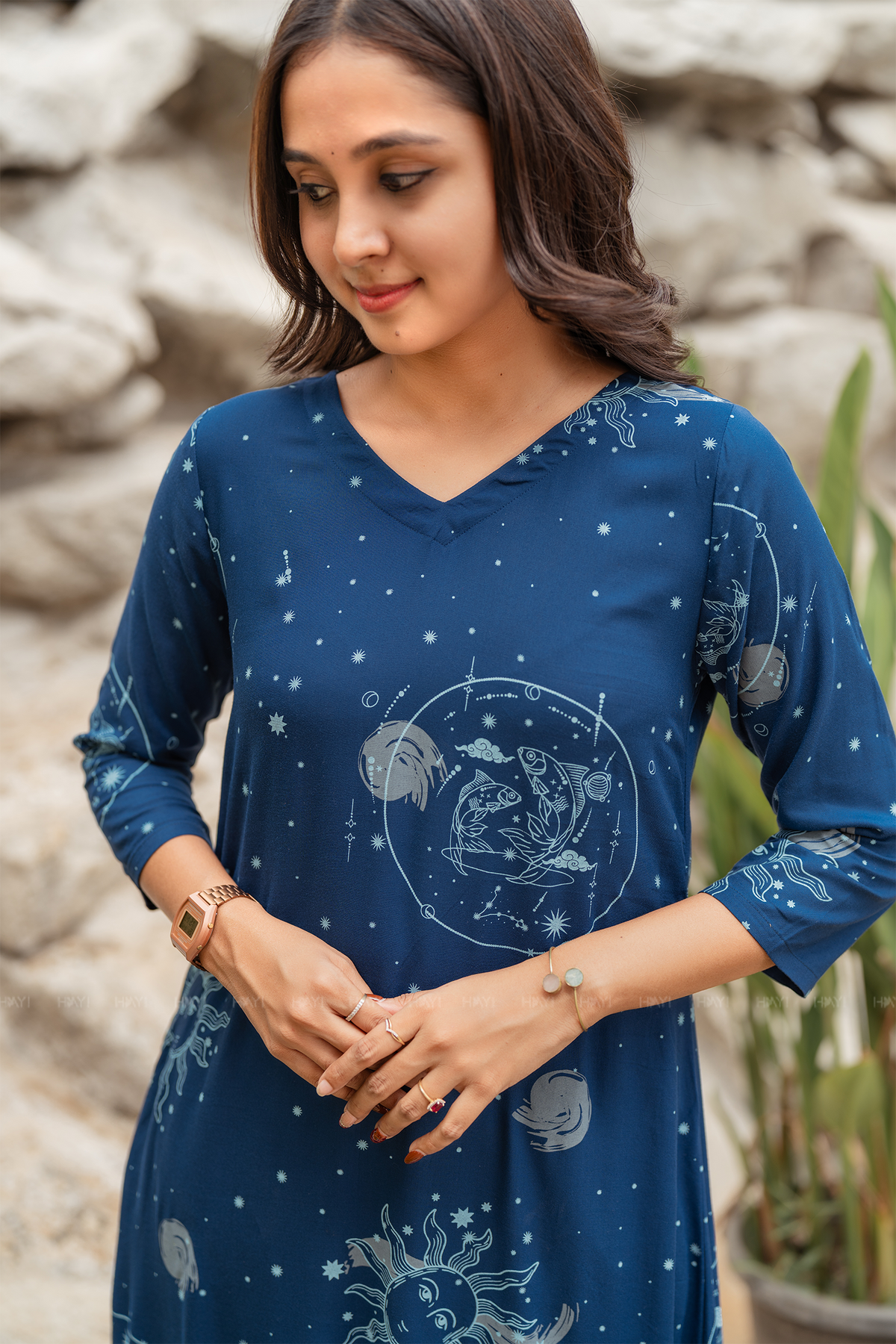 Cosmic Dreamscape Printed Elegant Co-Ords