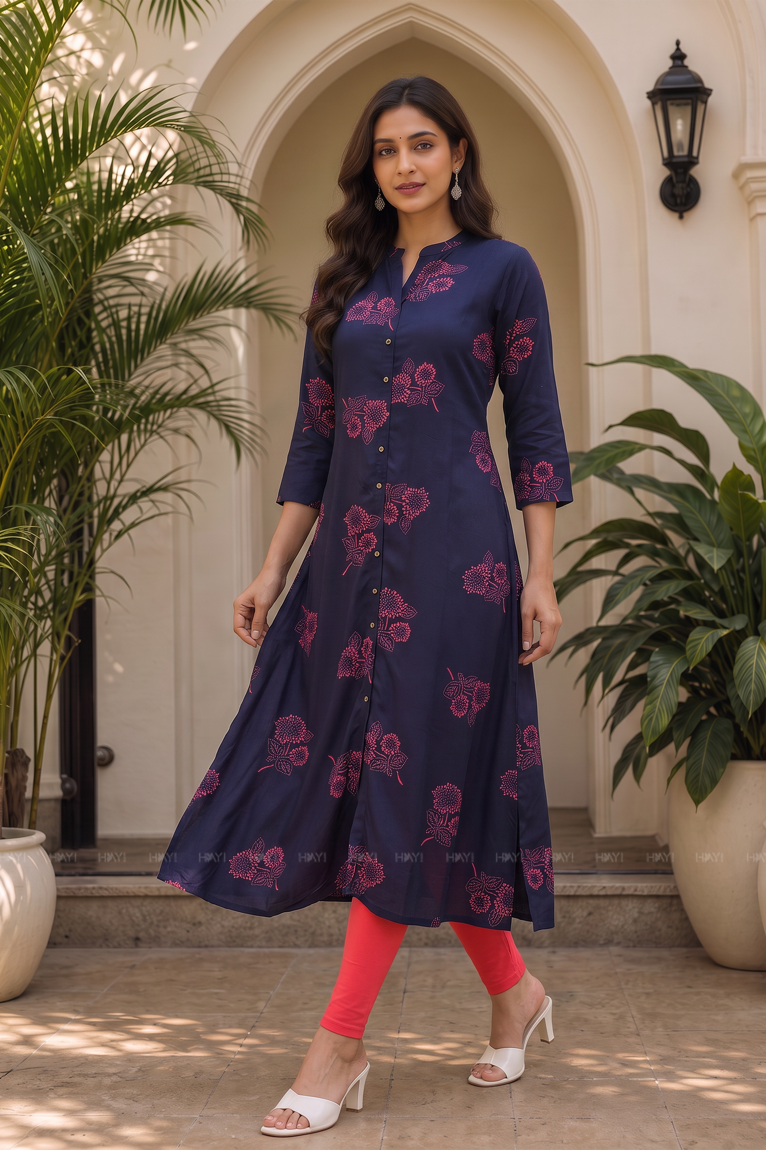 Mystic Indigo Printed A-Line Kurta