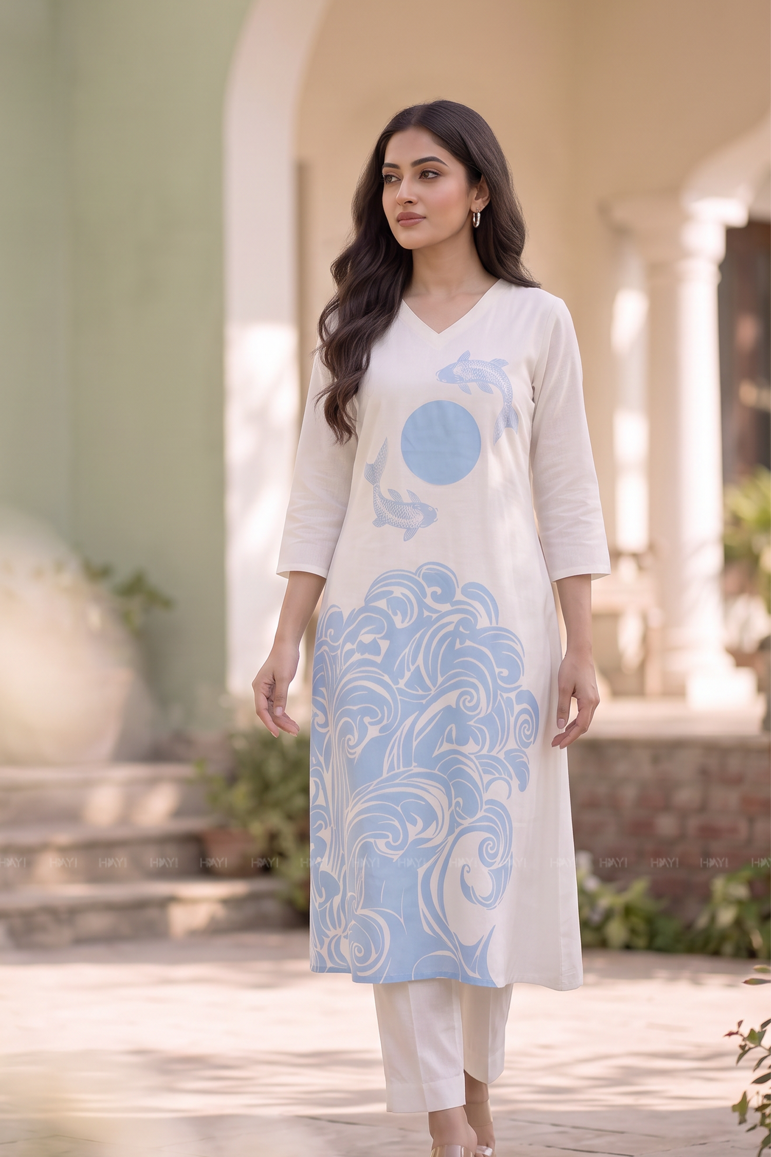 Blue Moon Waves Printed Co-ord Set