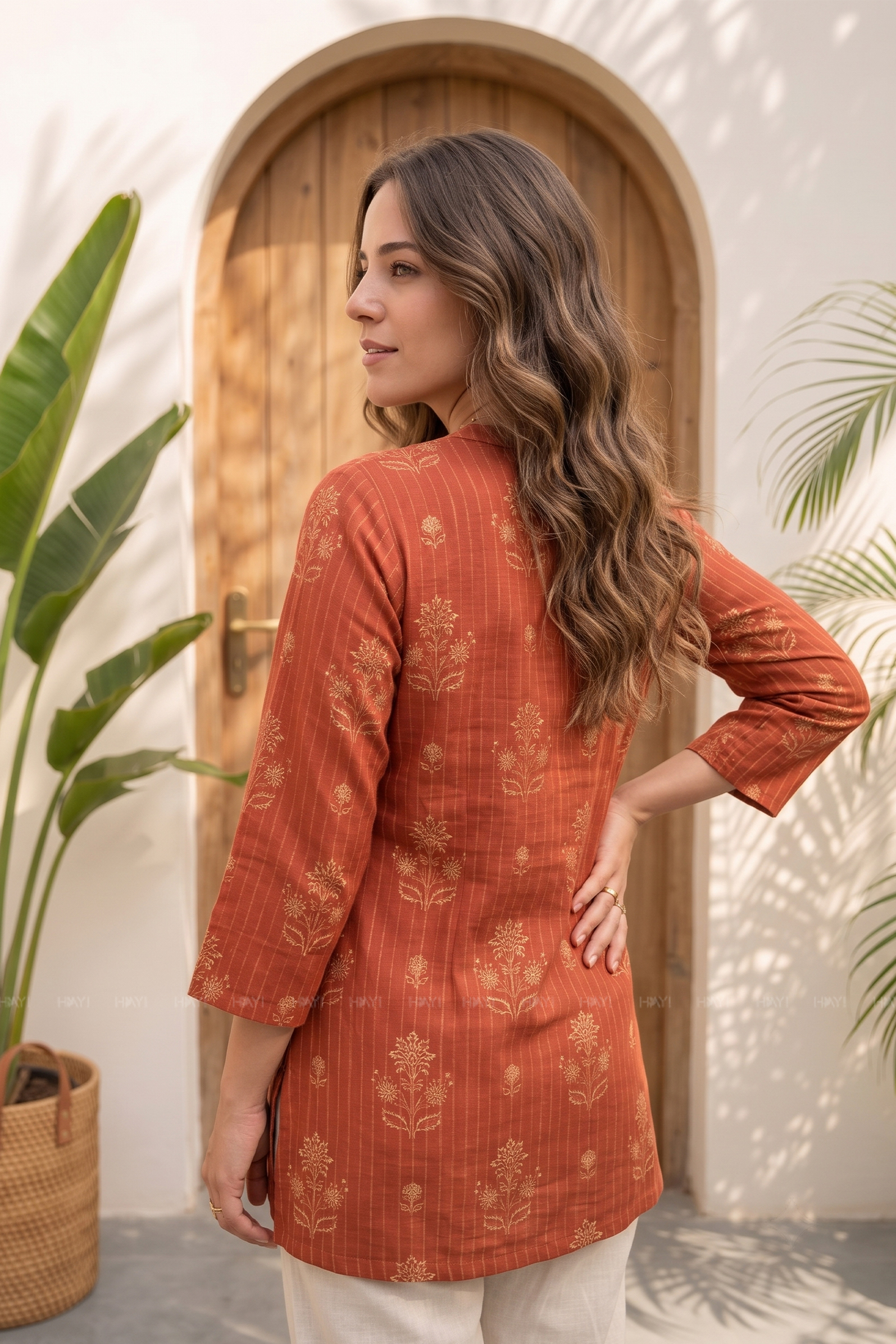 Rustic Blossom Printed Short Kurta