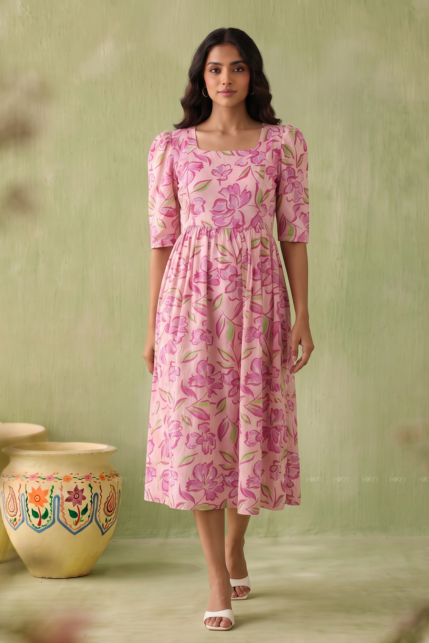 Petal Poise Printed Maternity Wear