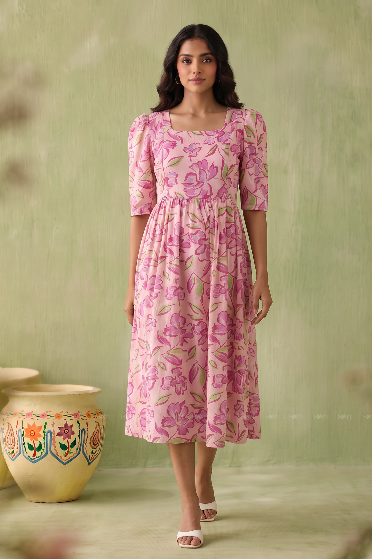 Petal Poise Printed Maternity Wear