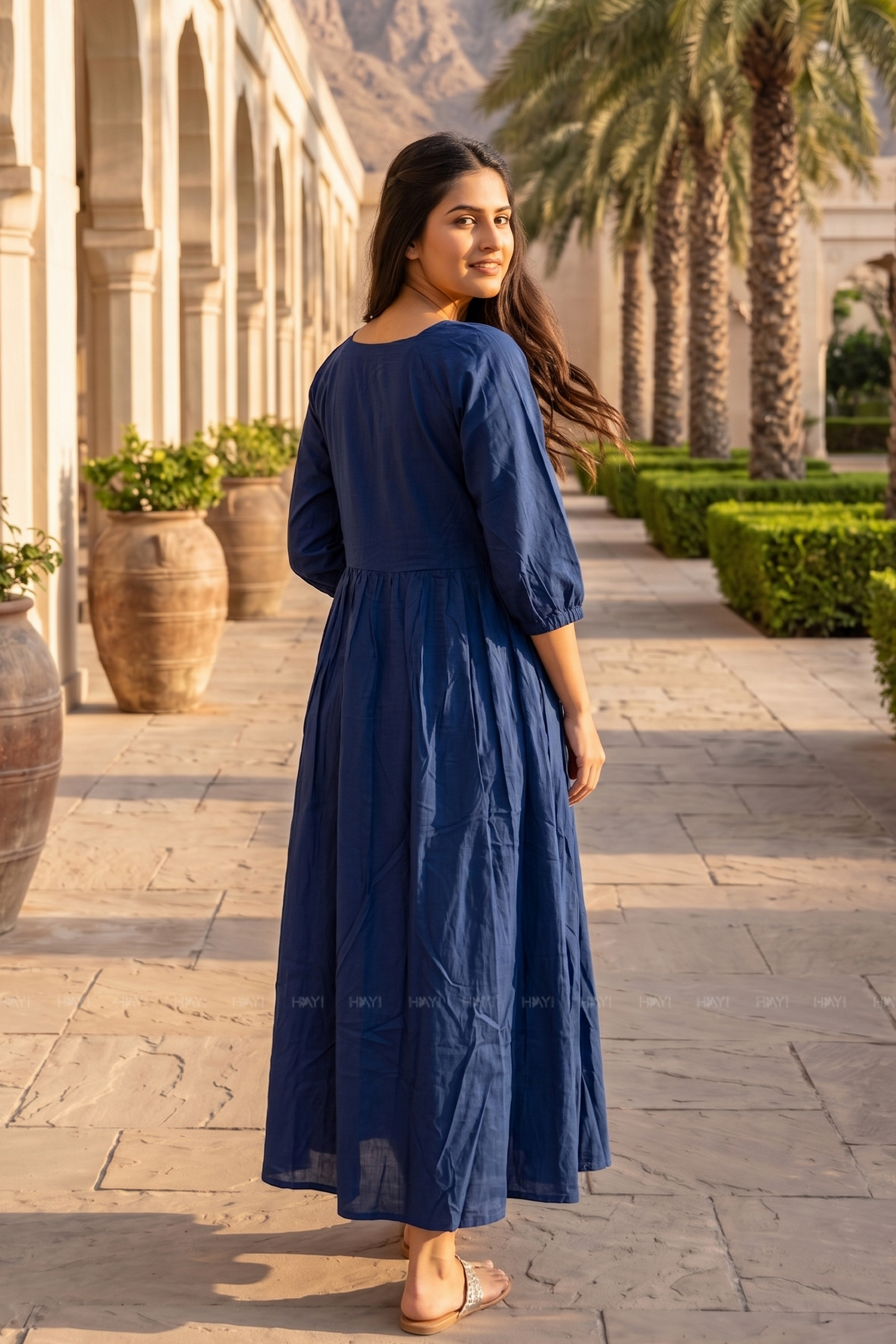 Blue Starlit Printed Contemporary Maternity Outfit