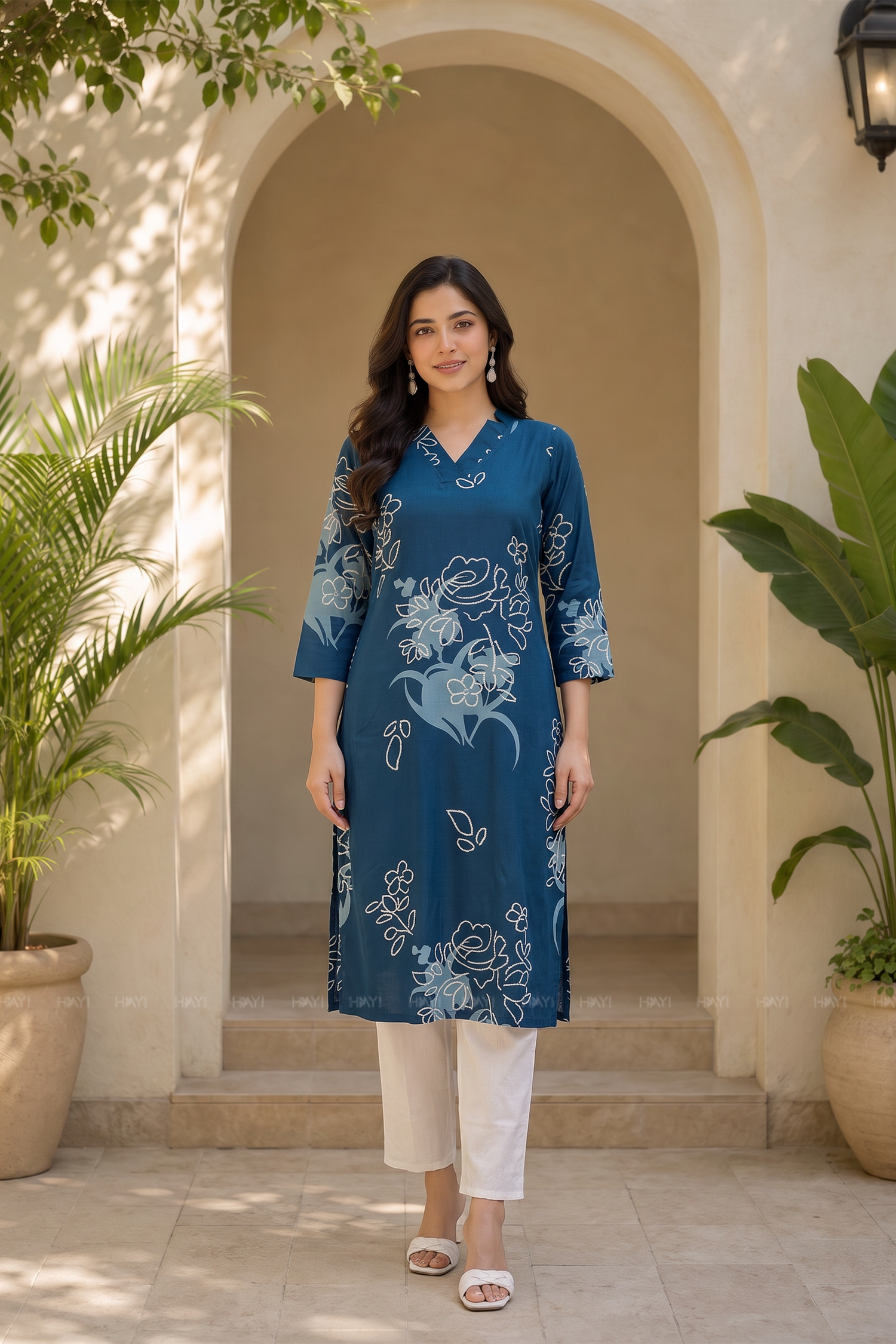 Rosevine Charm Floral Kurti Viscose Kurta