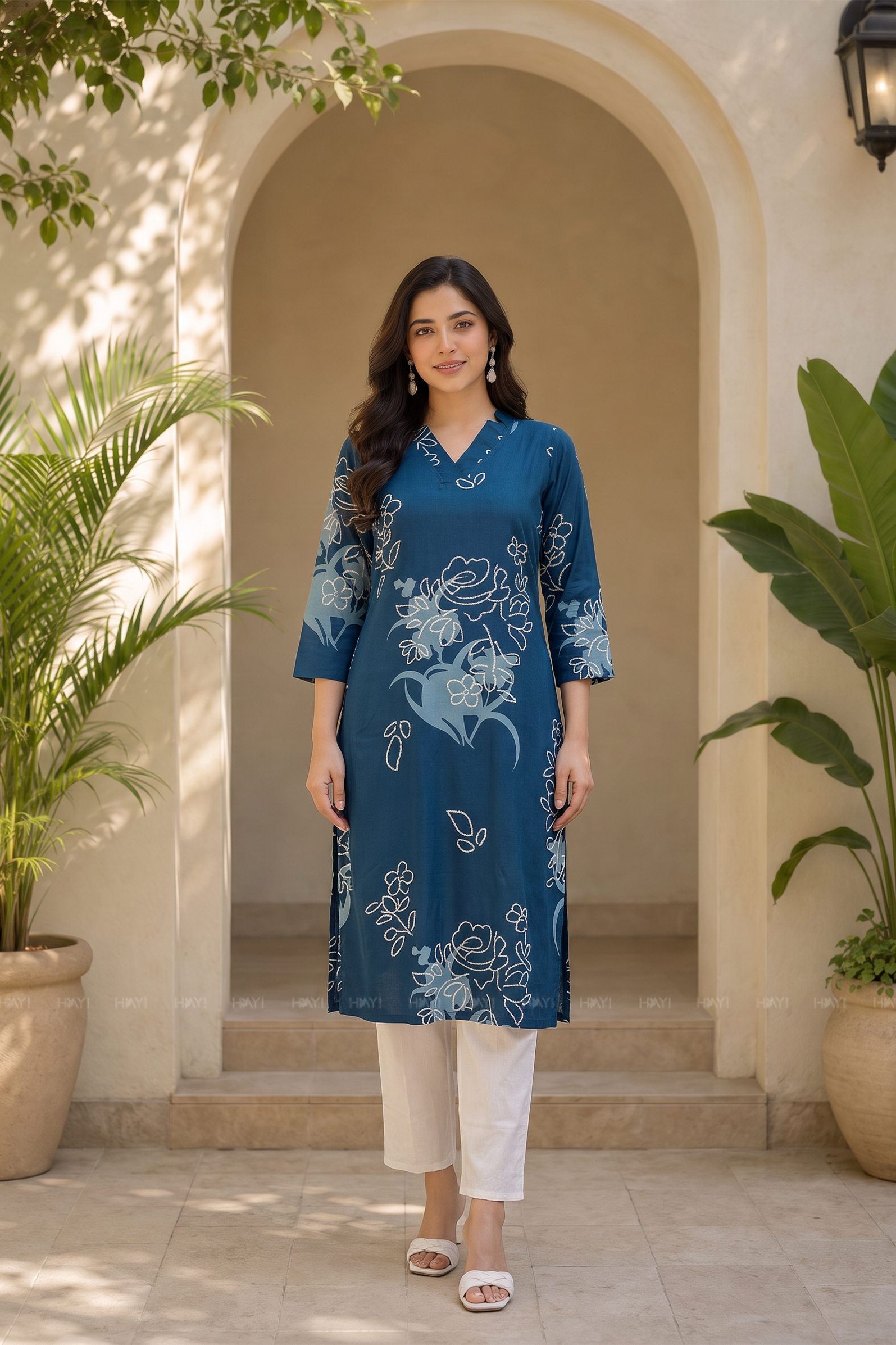 Rosevine Charm Floral Kurti Viscose Kurta