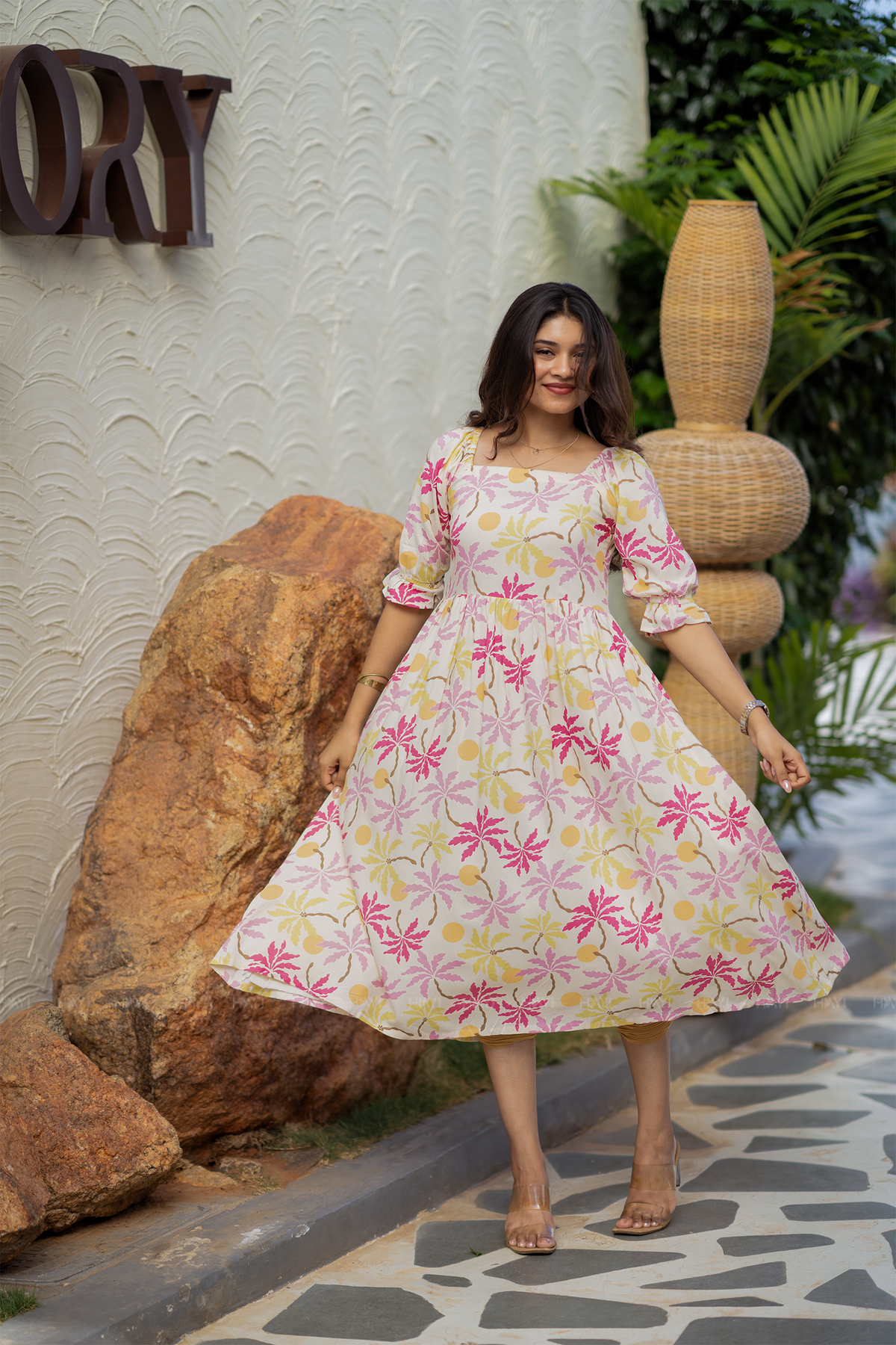 Florisun Lume Printed Umbrella Outfit