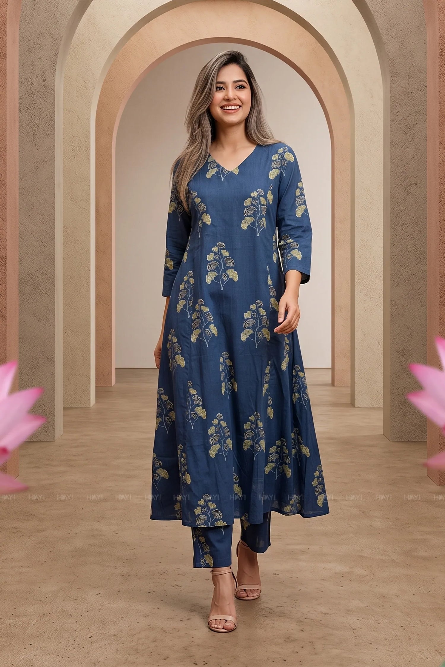 Ginko Charm Blue Printed Co-ord Set