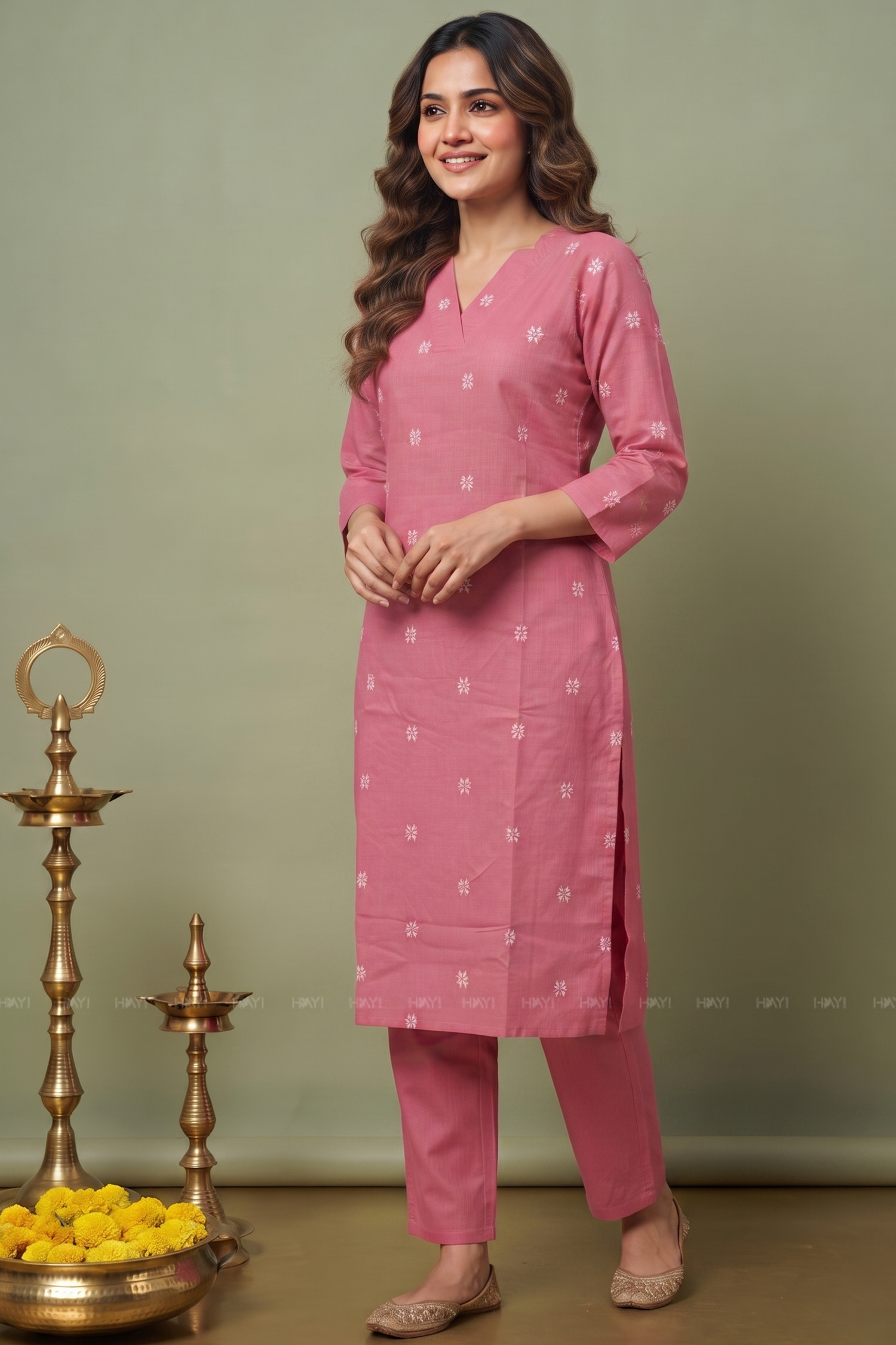 Camellia Charm Printed  Co-ord Set