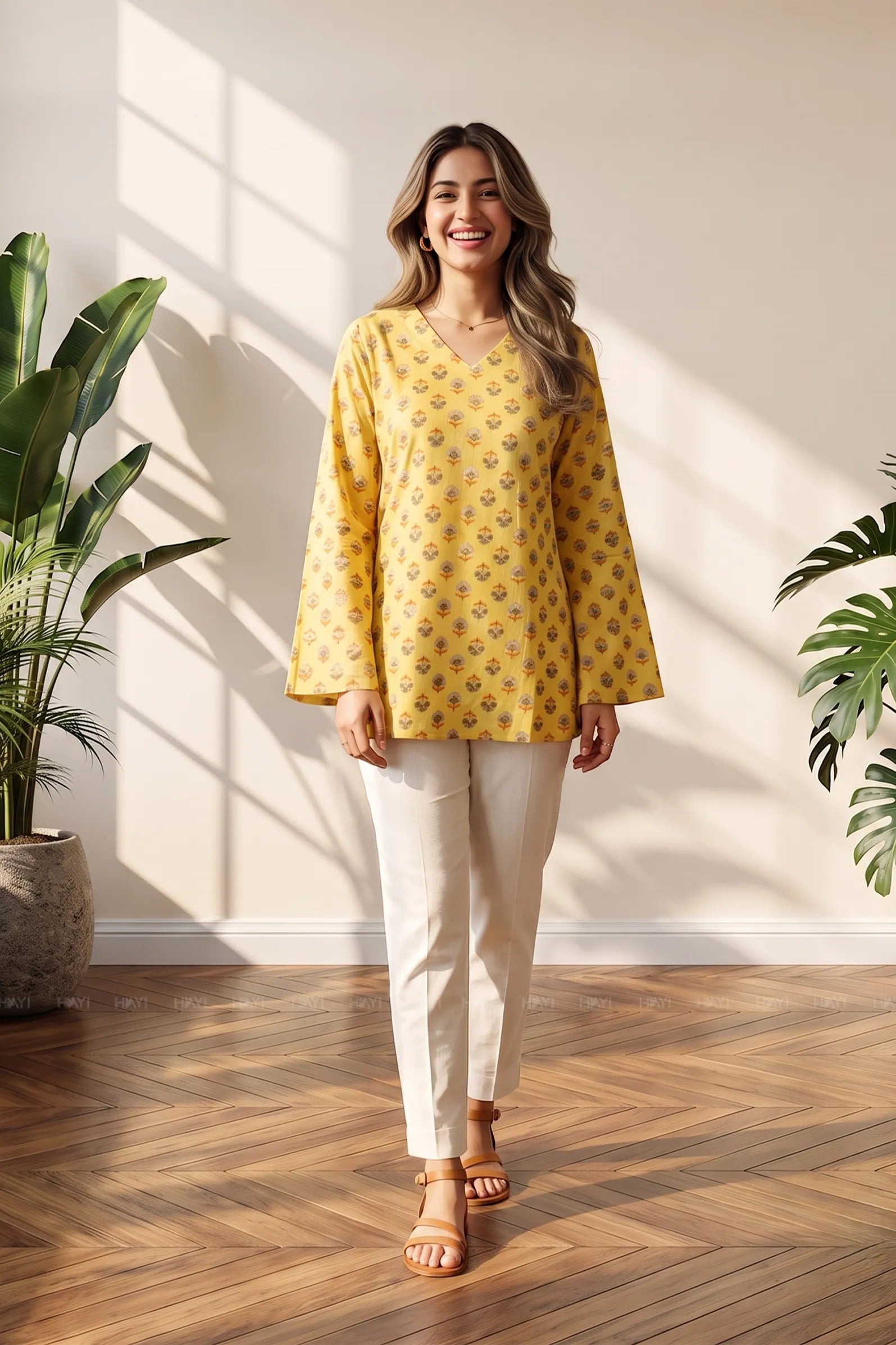 Daisy Drift Printed Short Kurta
