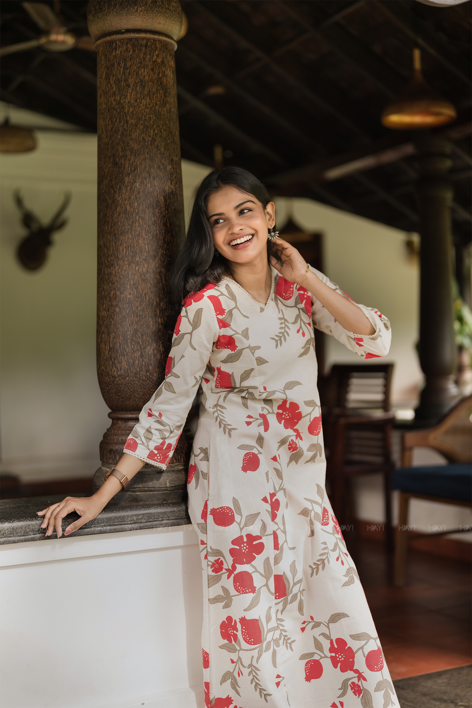 Quiet Blossom Linen Blend Viscose A-Line Dress – HAY!