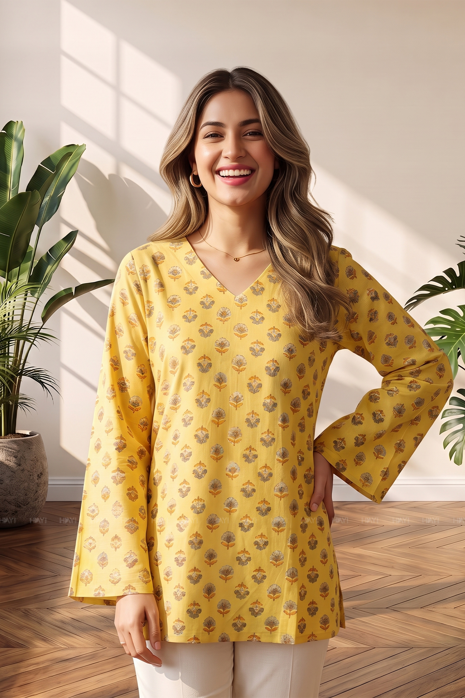 Daisy Drift Printed Short Kurta
