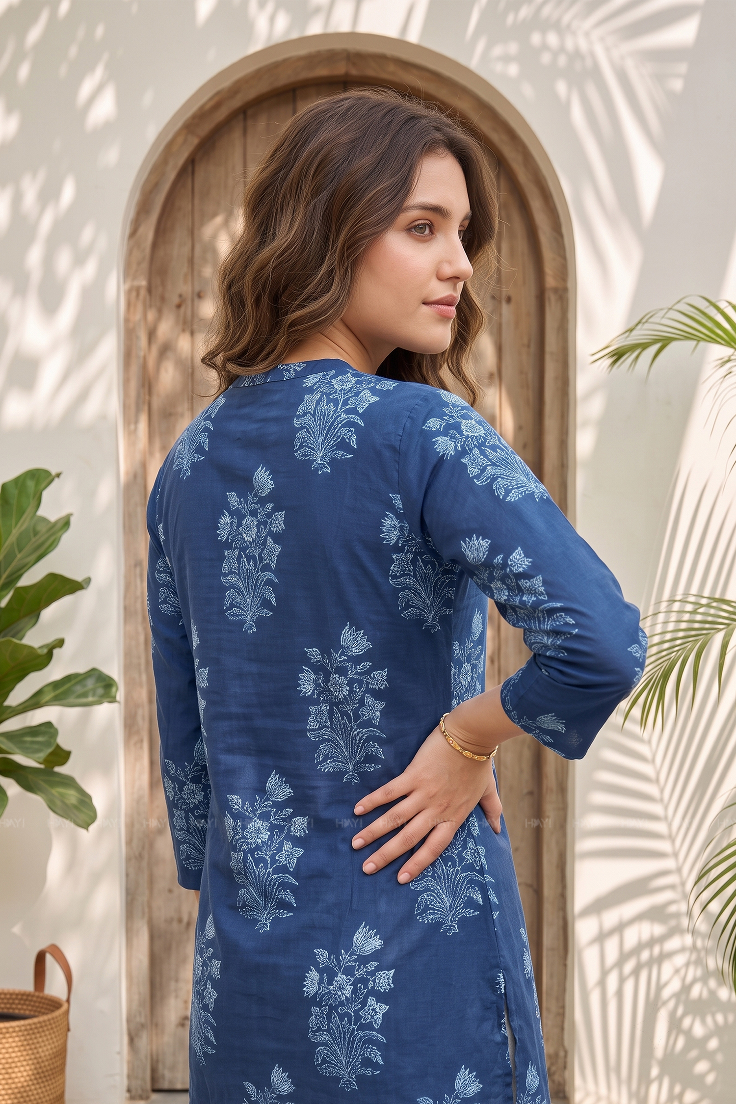 Indigo Bloom Printed Short Kurta