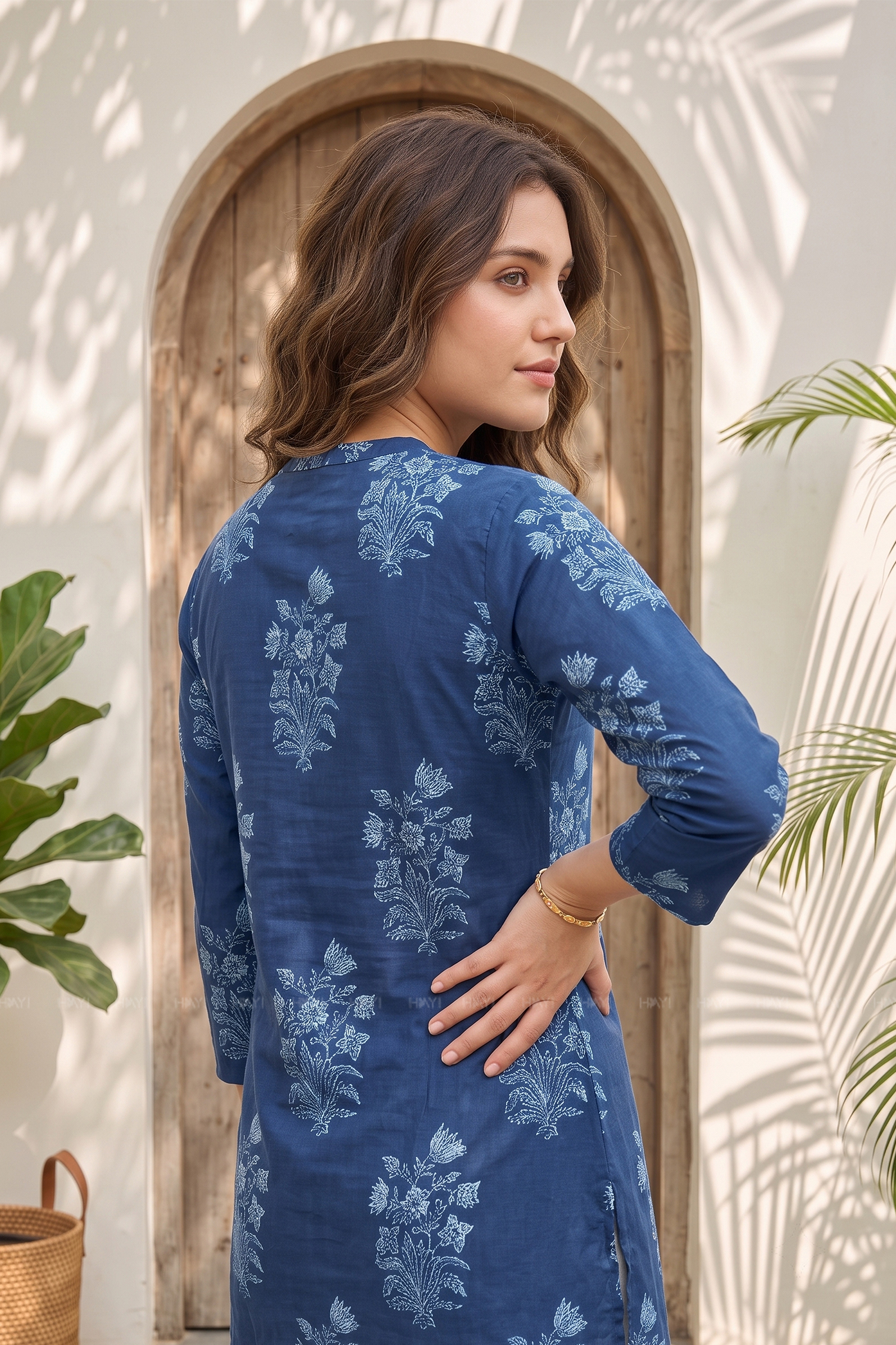 Indigo Bloom Printed Short Kurta