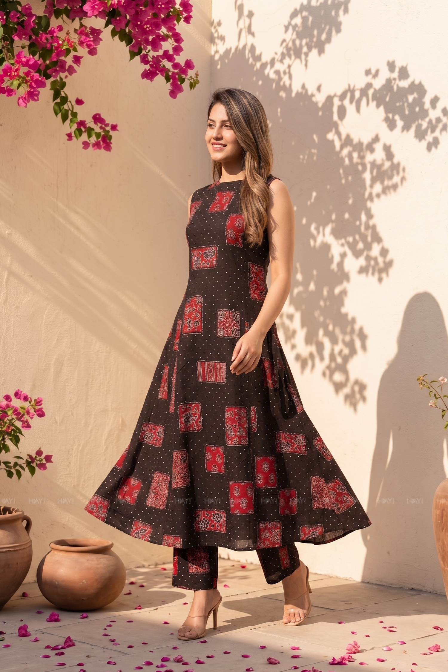 Rust Tapestry Black Printed Co-ord Set