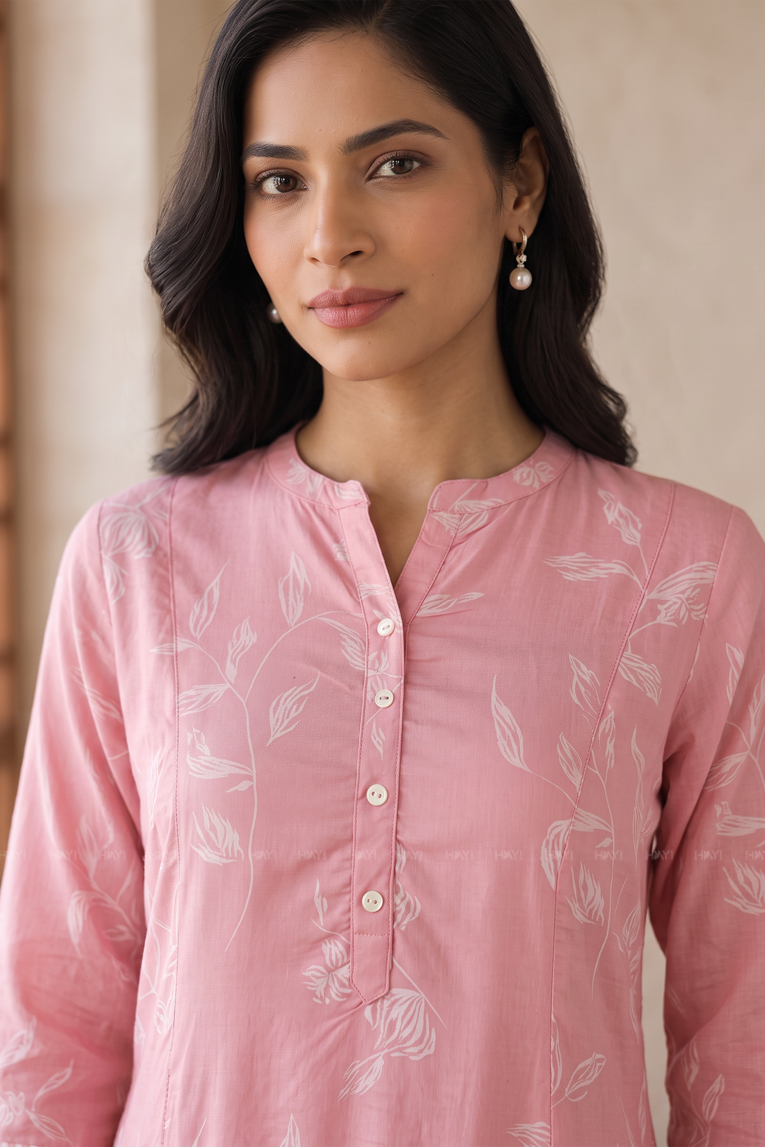 Blush Botanica Pink Printed A-Line Kurta