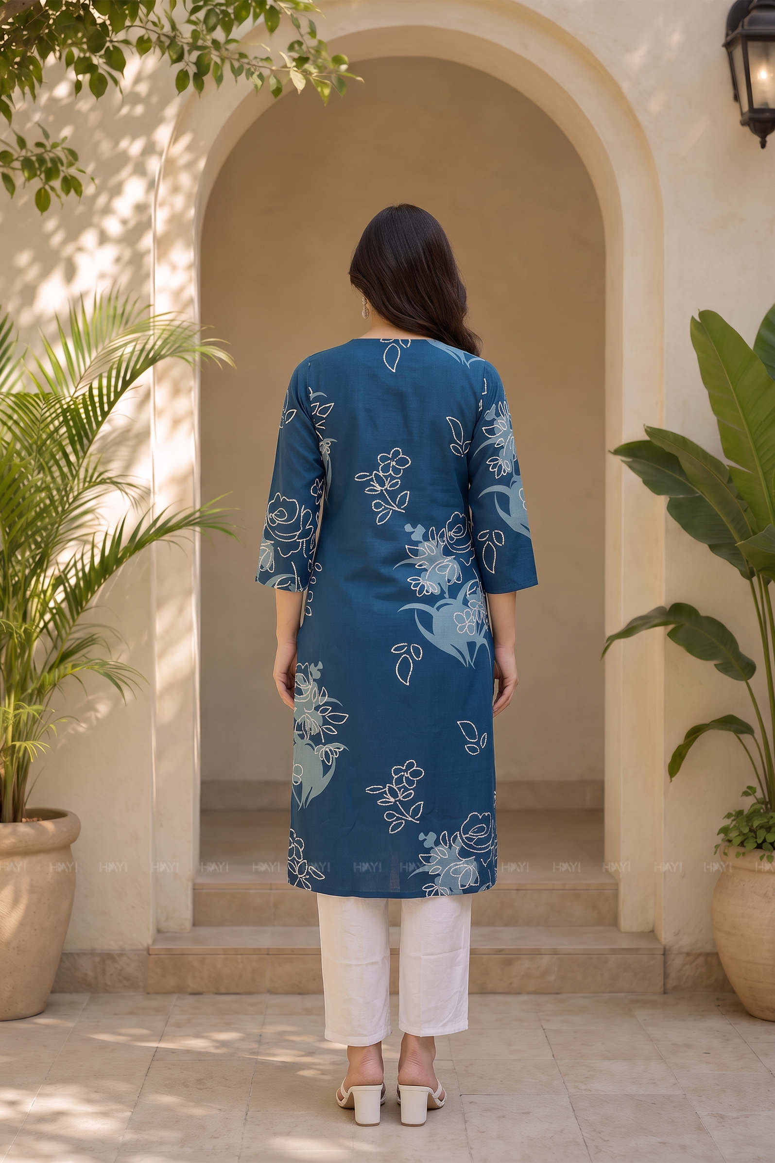 Rosevine Charm Floral Kurti Viscose Kurta