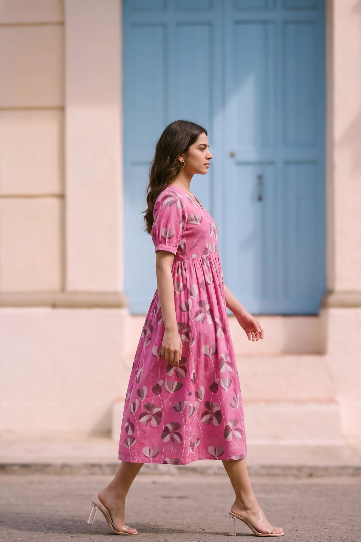 Flora Sonata  Pink Printed Maternity Maxi Dress