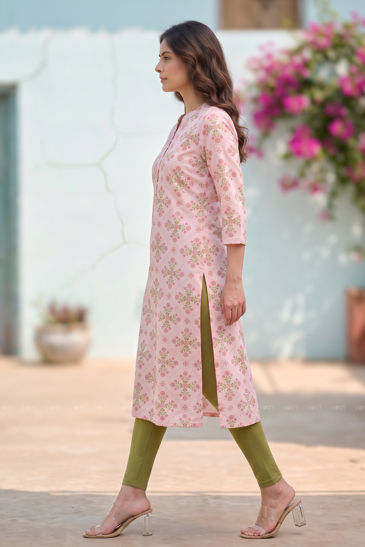 Sakura Grace Pink Viscose Printed Kurta