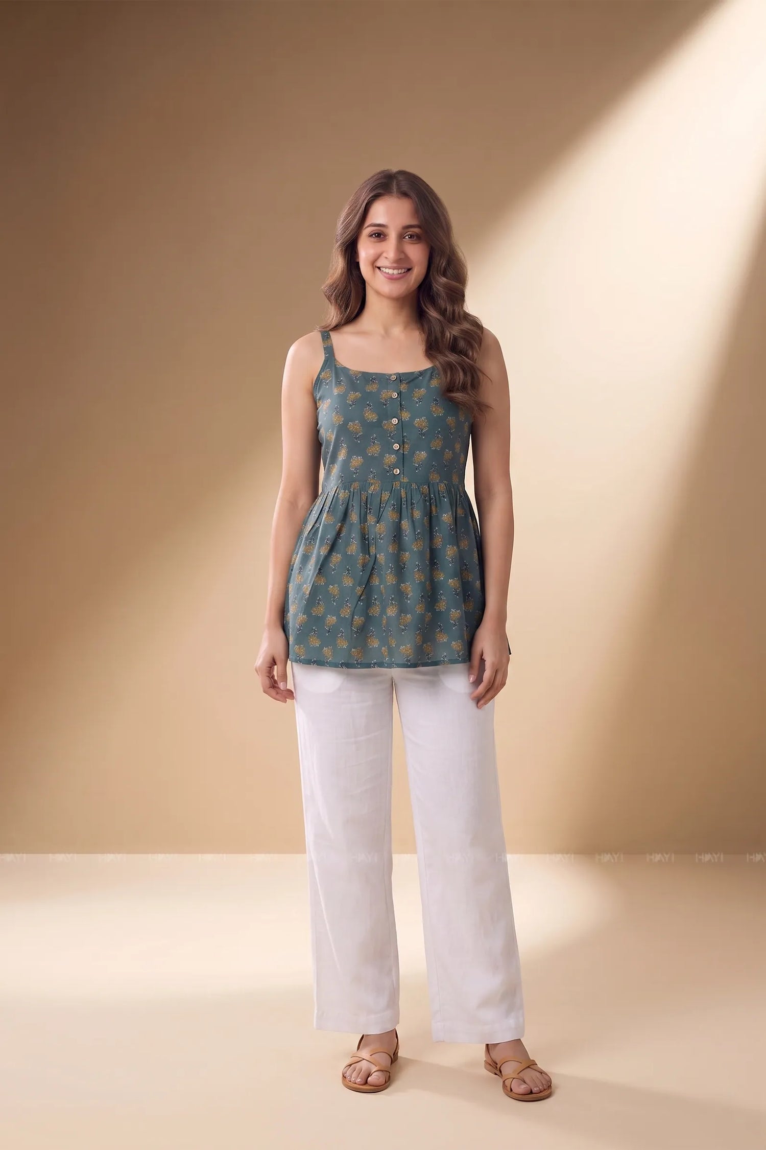 Dewdrop Daisy Printed Short Kurta
