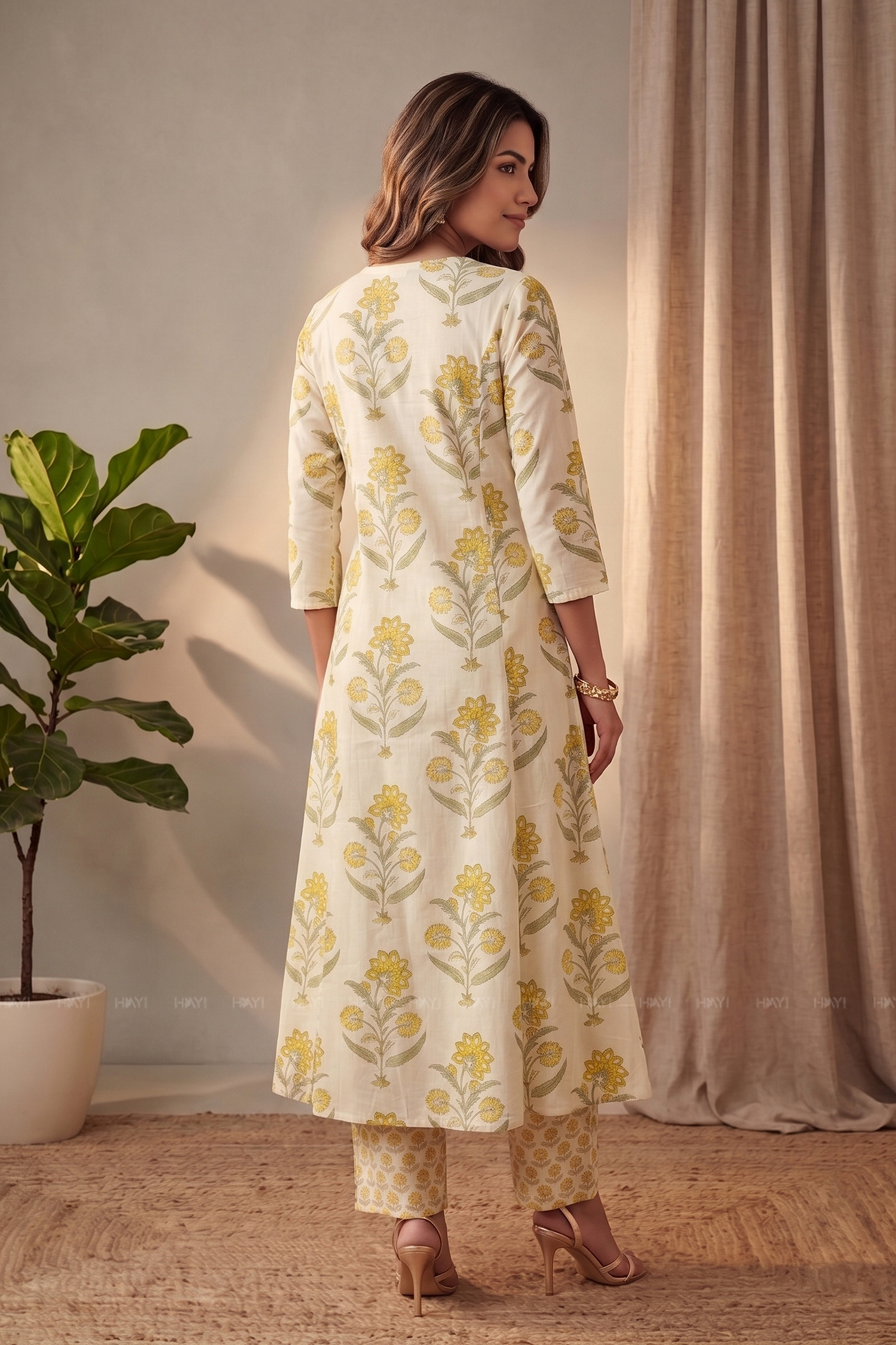 Golden Botanica Yellow Printed Co-ord Set