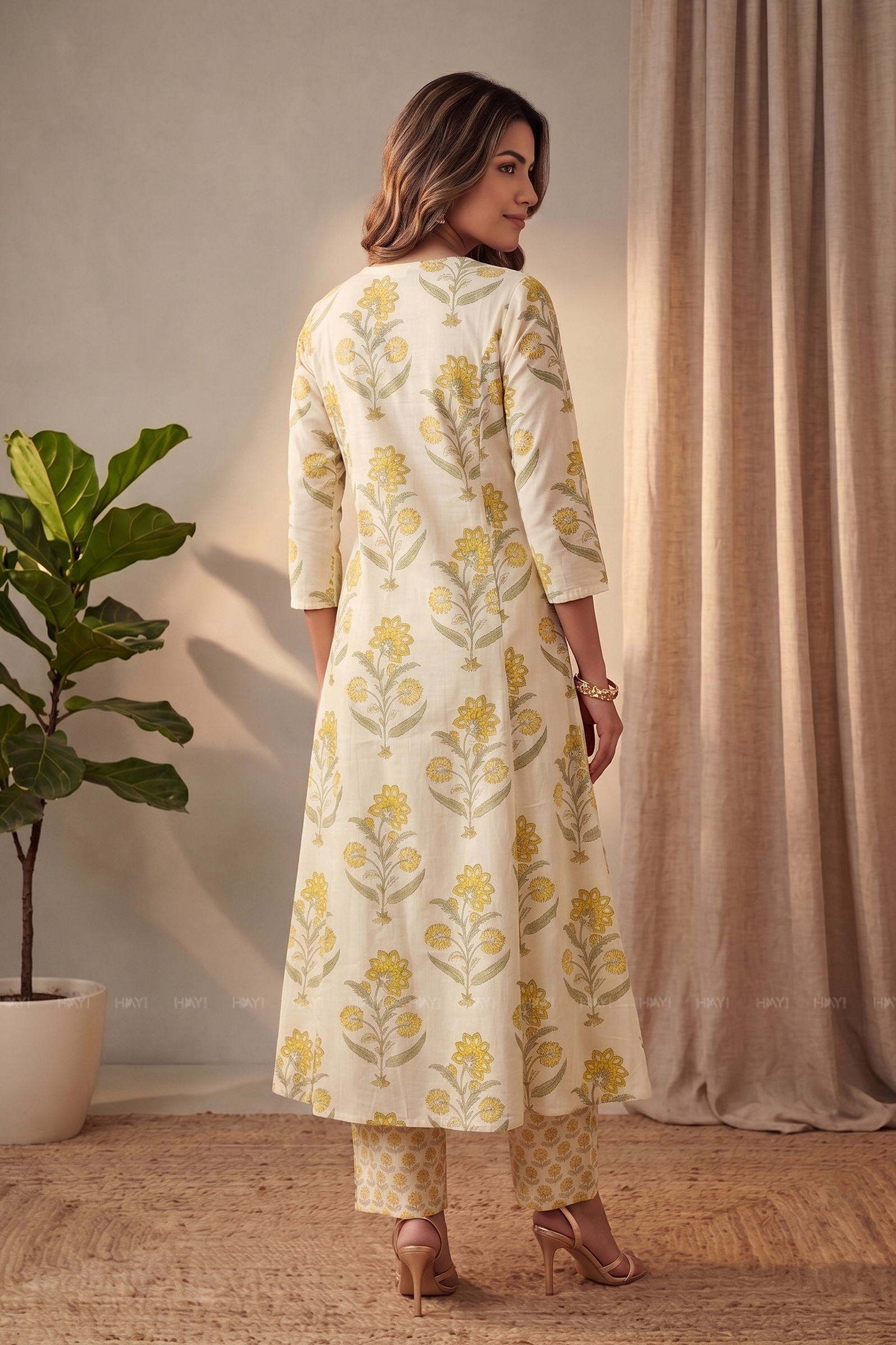 Golden Botanica Yellow Printed Co-ord Set
