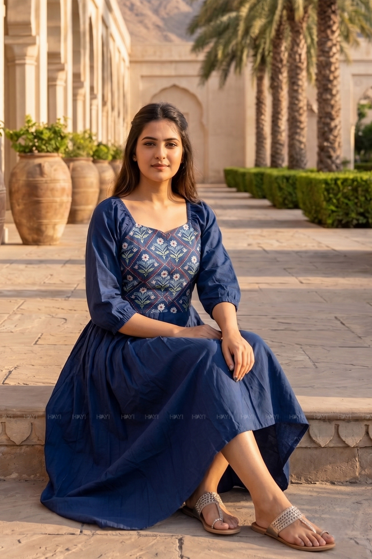 Blue Starlit Printed Contemporary Maternity Outfit