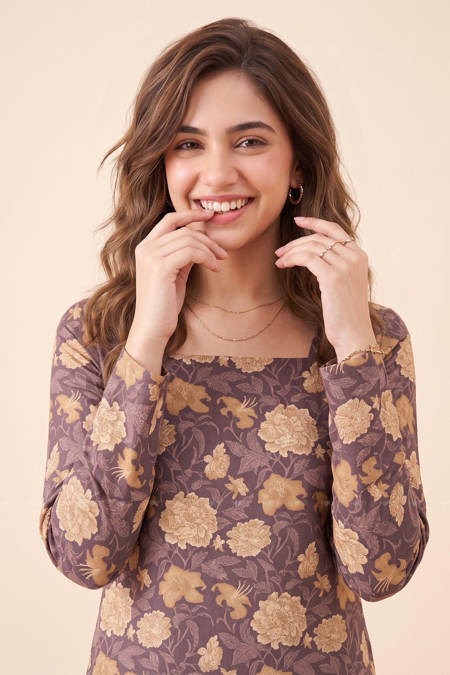 Amber Petal Printed Short Kurta