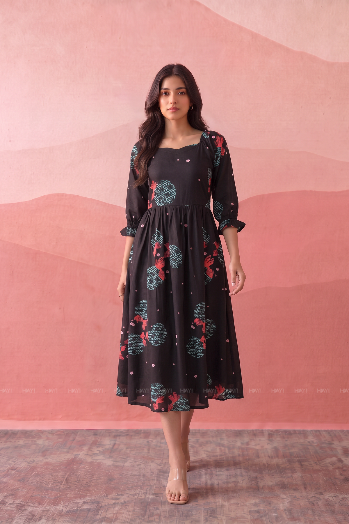 Kyoto Twilight Sweetheart Neck Swing Fit