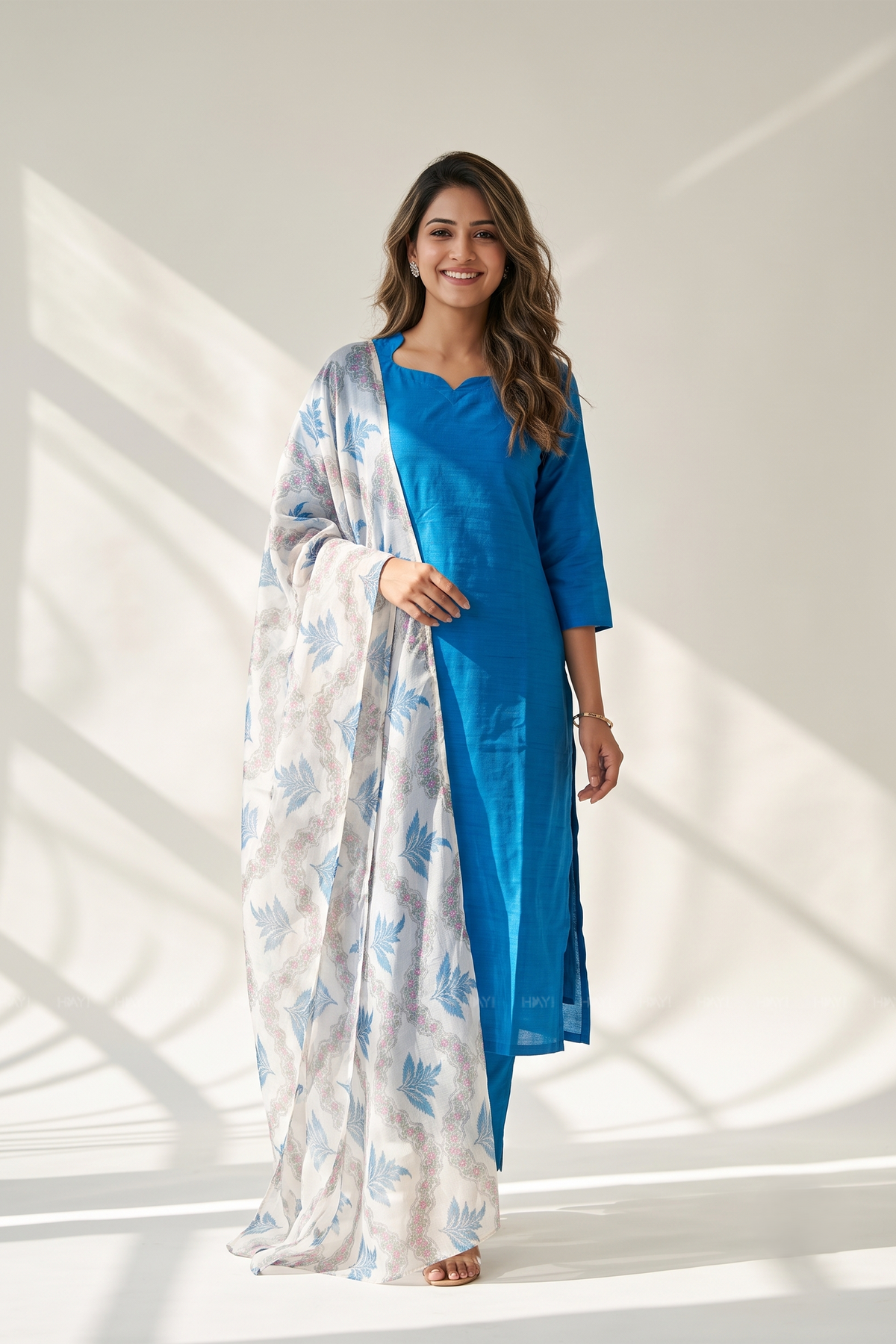 Neeisha Solid 2 Piece Raw Silk Blend Kurta with Dupatta