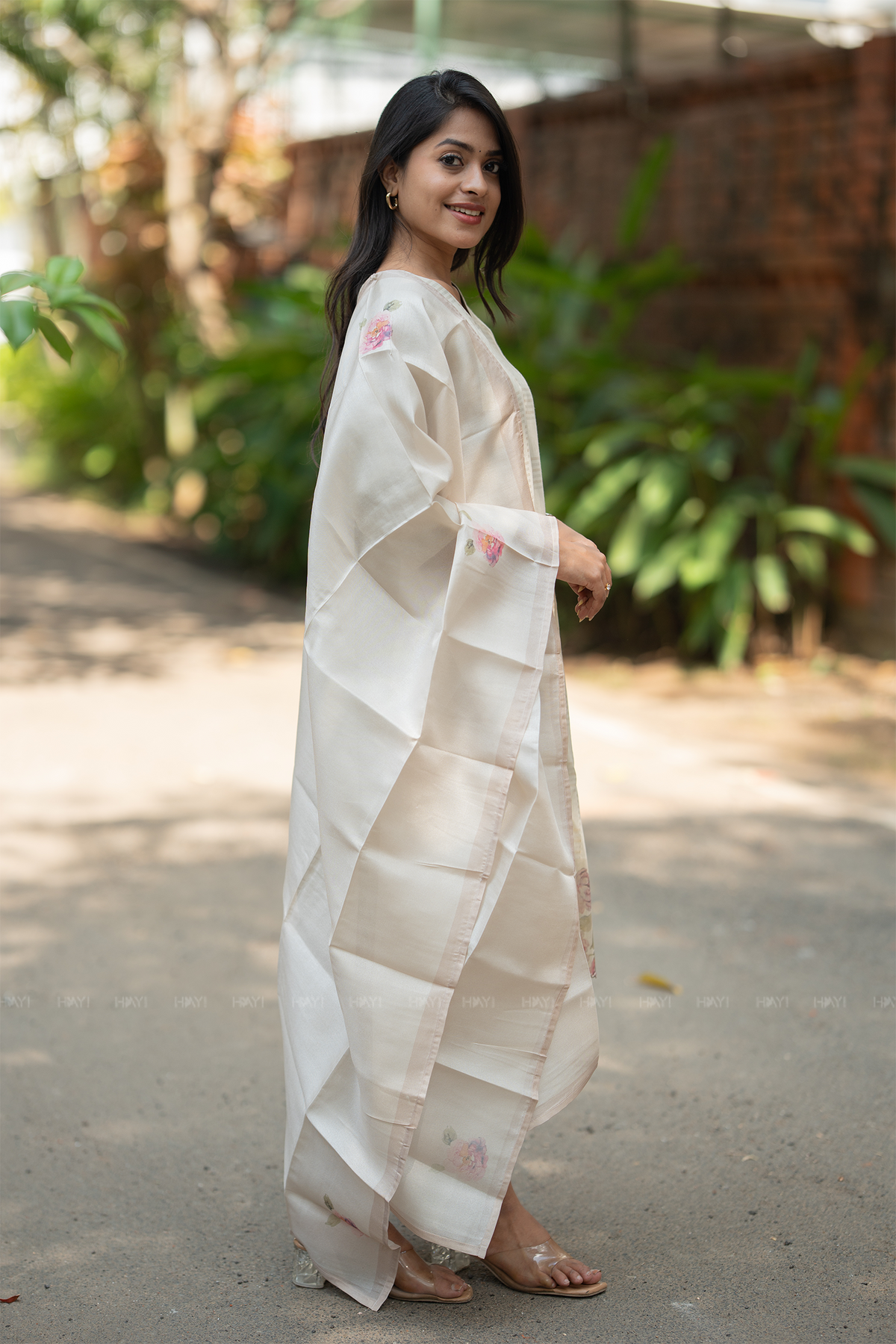 Rosvika Pearl Printed Tussar Checks Kurta Set with Dupatta