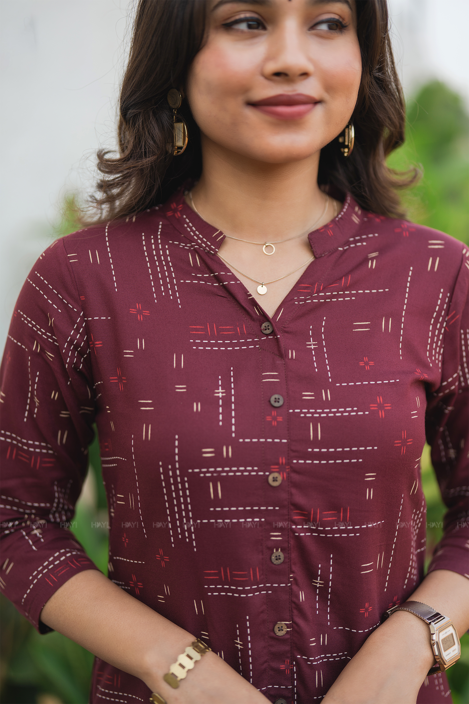 Brownie Stitch Printed Viscose Kurta