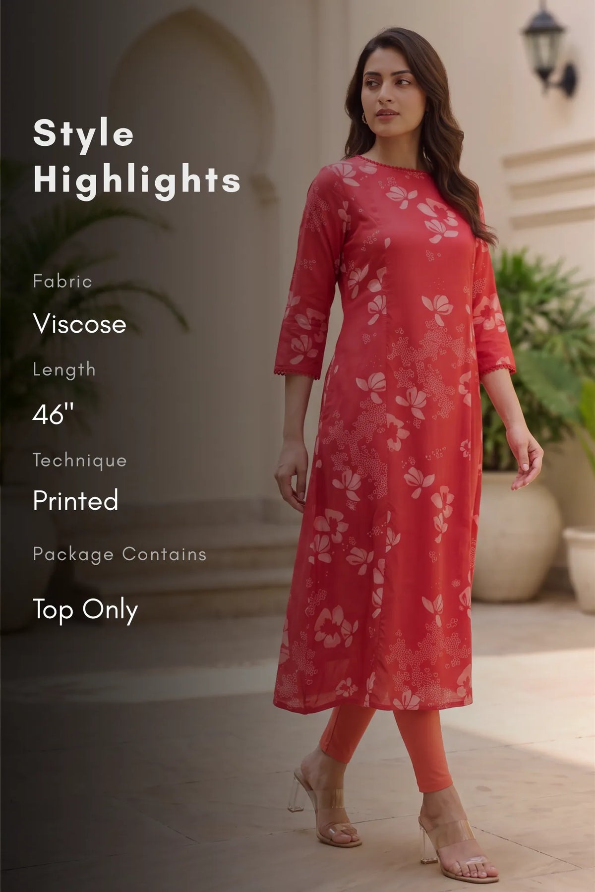 Pink Reverie Floral Printed A-Line Outfit