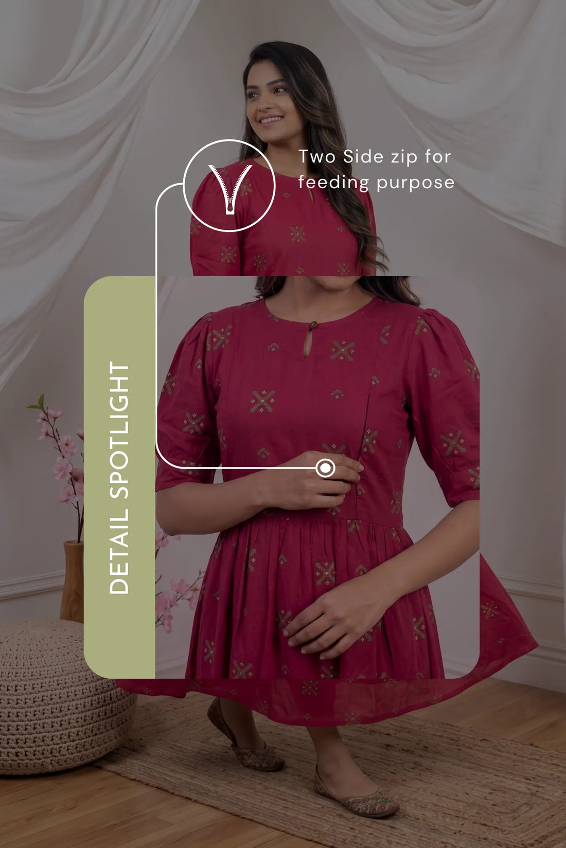 Starry Enchant Printed Maternity Dress