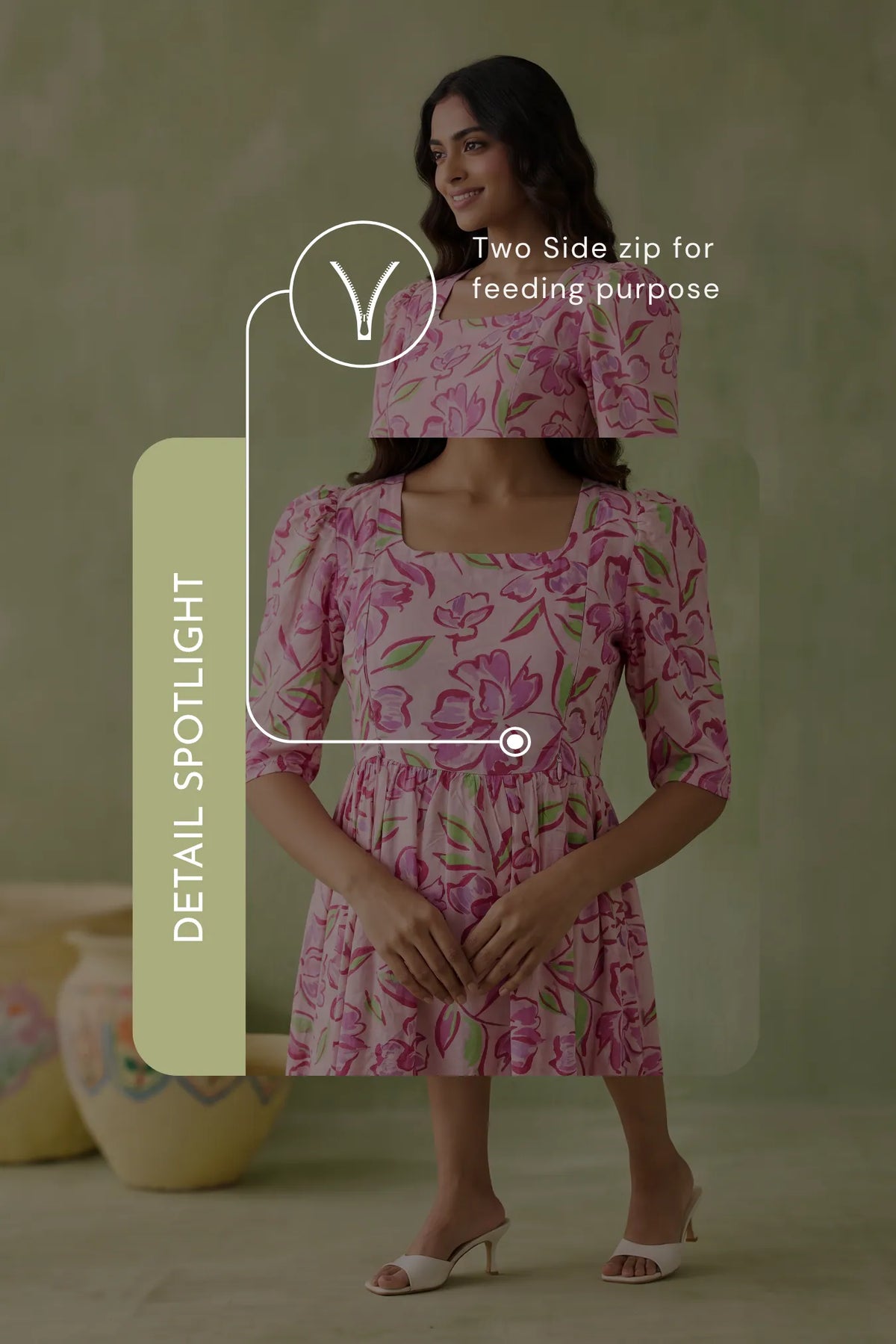 Petal Poise Printed Maternity Wear