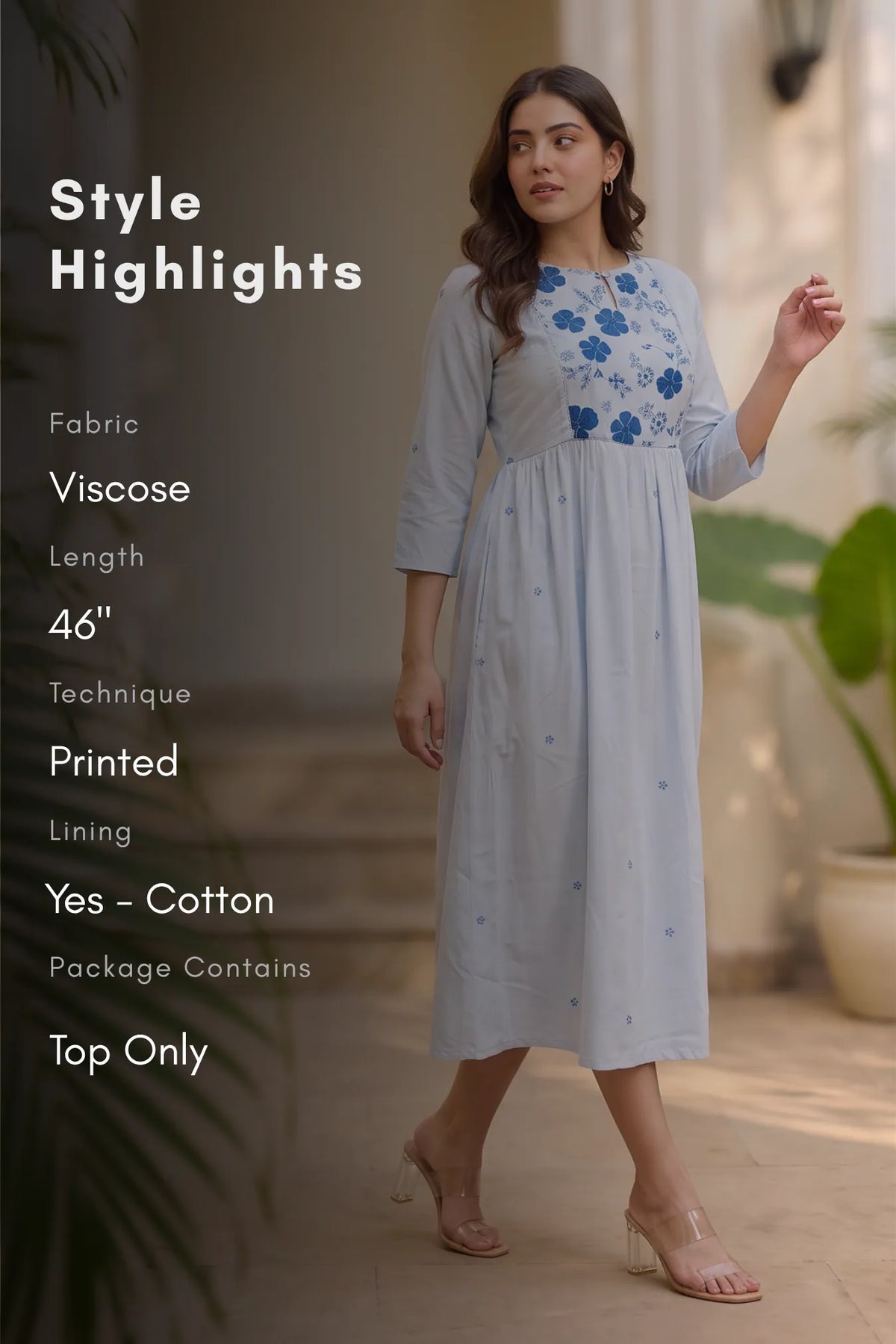 Bluebell Bloom Blue Floral Printed Maternity Maxi Dress