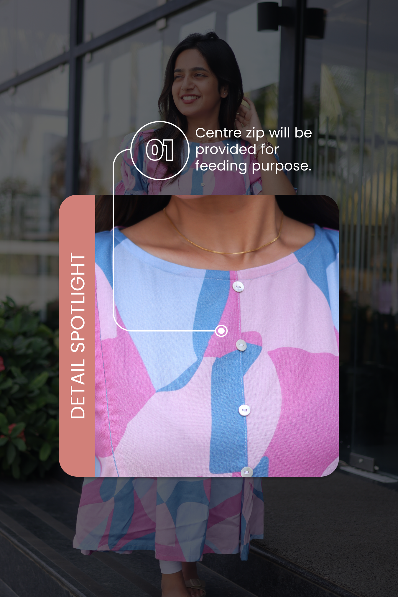 The floral edit multicolor printed maternity wear and feeding dress