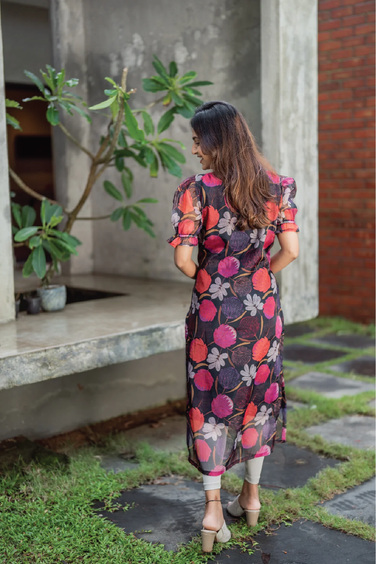 Midnight Orchid Organza Kurta – HAY! - Main Image