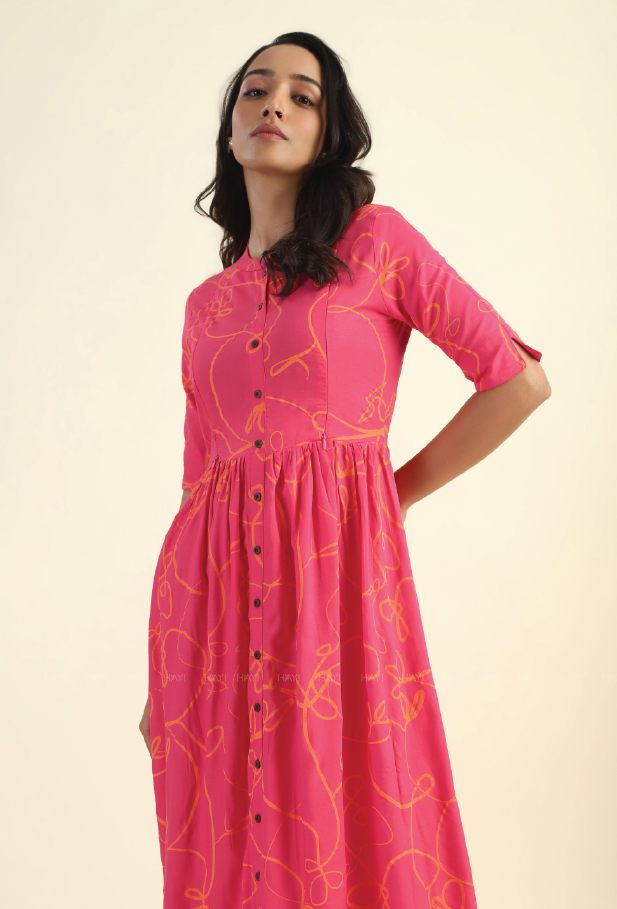 Linelush Pink Maternity and Feeding Dress