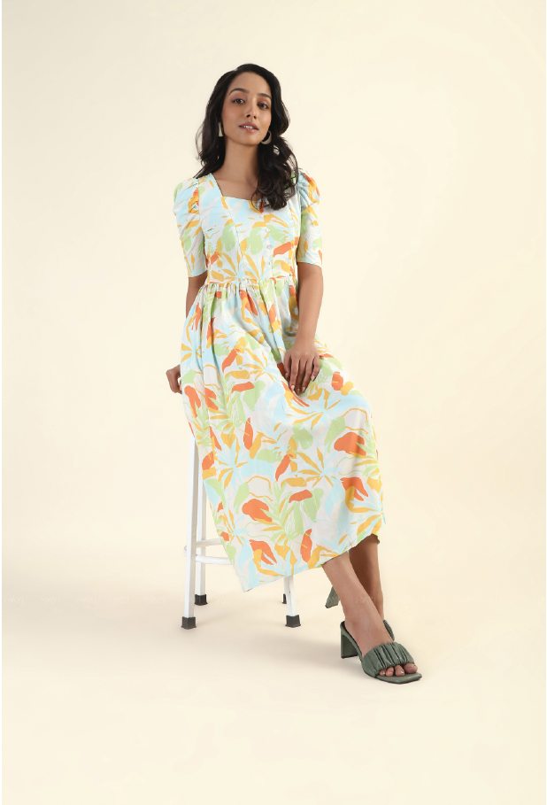 Lush Ember Beige printed with two sided zip feeding and maternity wear