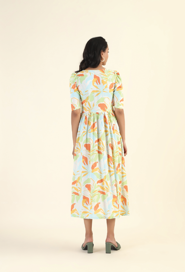 Lush Ember Beige printed with two sided zip feeding and maternity wear