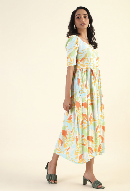 Lush Ember Beige printed with two sided zip feeding and maternity wear