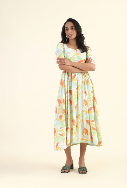 Lush Ember Beige printed with two sided zip feeding and maternity wear