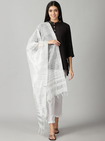 Silver Banarasi Dupatta