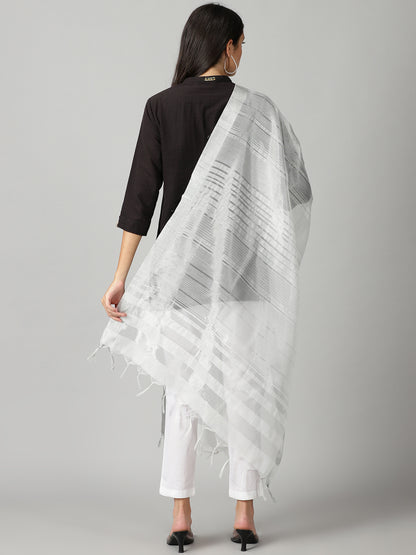 Silver Banarasi Dupatta