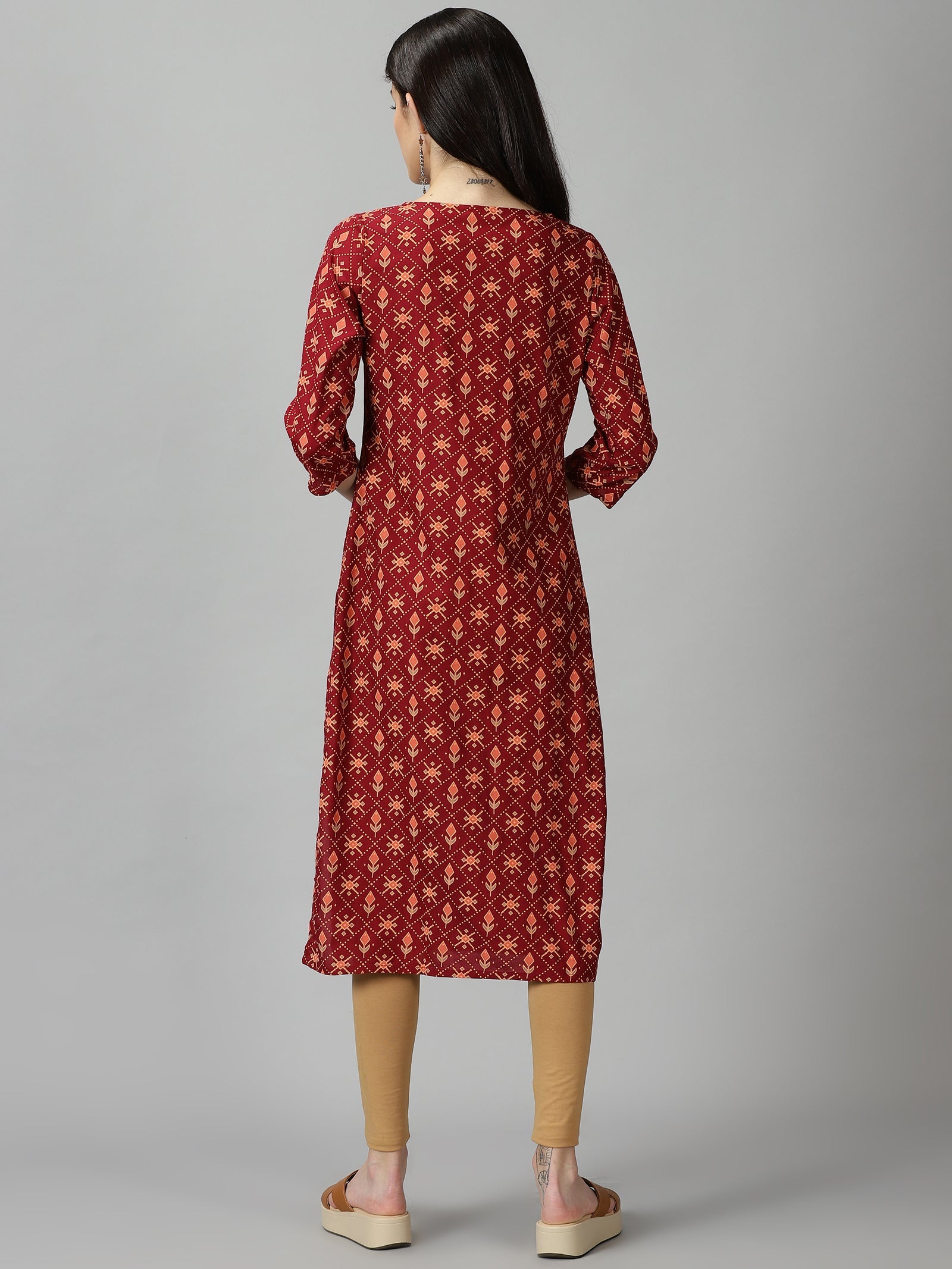 Geometric Flower Kurti